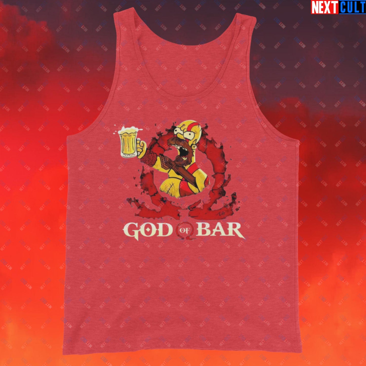 God of Bar Homer Simpson God of War Funny Cartoon Mashup Tank Top