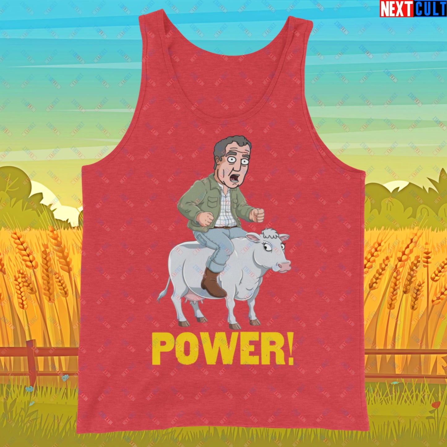 Speed and Power Pepper Cow Jeremy Clarkson's Farm Diddly Squat Grand Tour Top Gear Funny Meme Cartoon Tank Top Red Triblend Tank Tops Clarkson's Farm Grand Tour Jeremy Clarkson Top Gear TV Shows Next Cult Brand