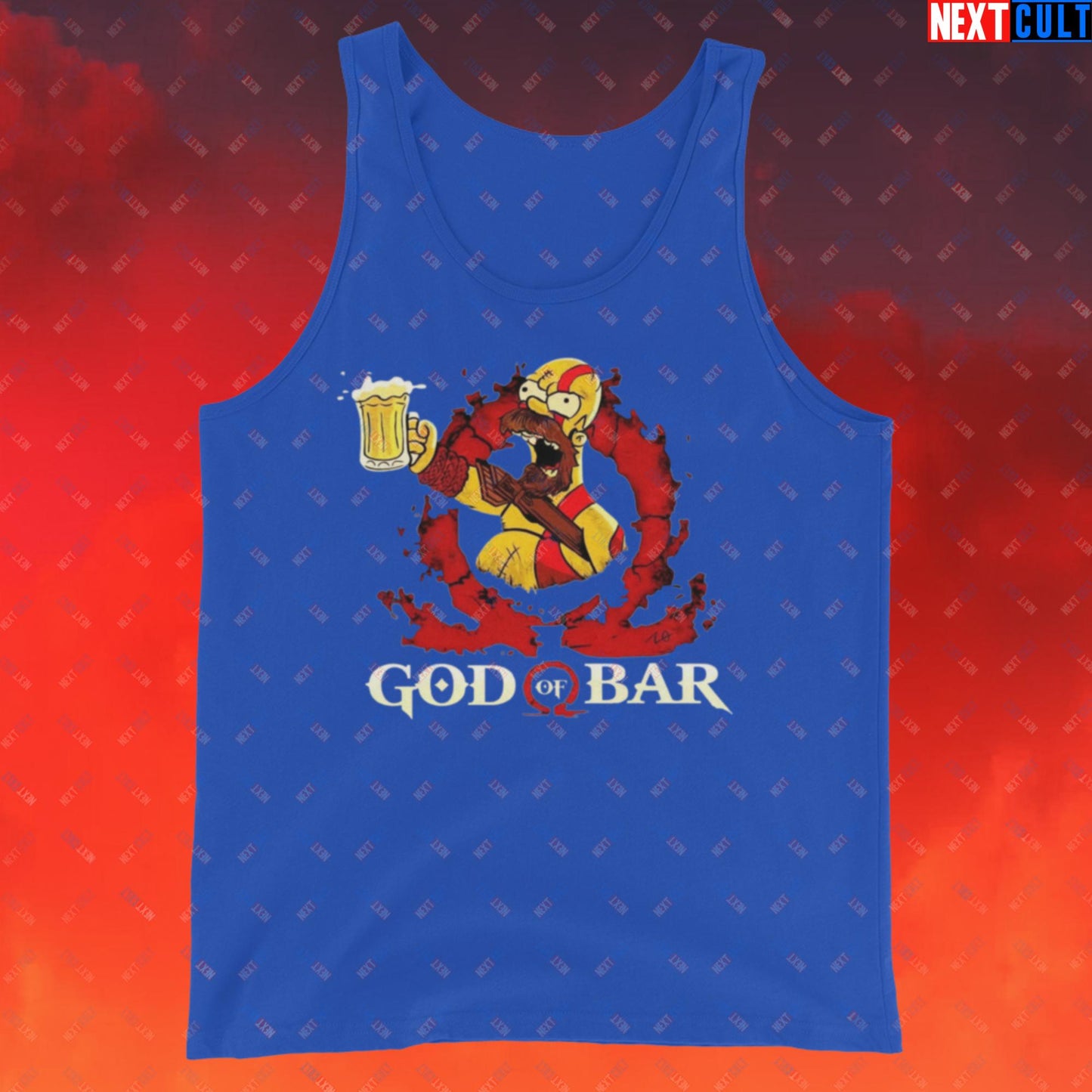 God of Bar Homer Simpson God of War Funny Cartoon Mashup Tank Top