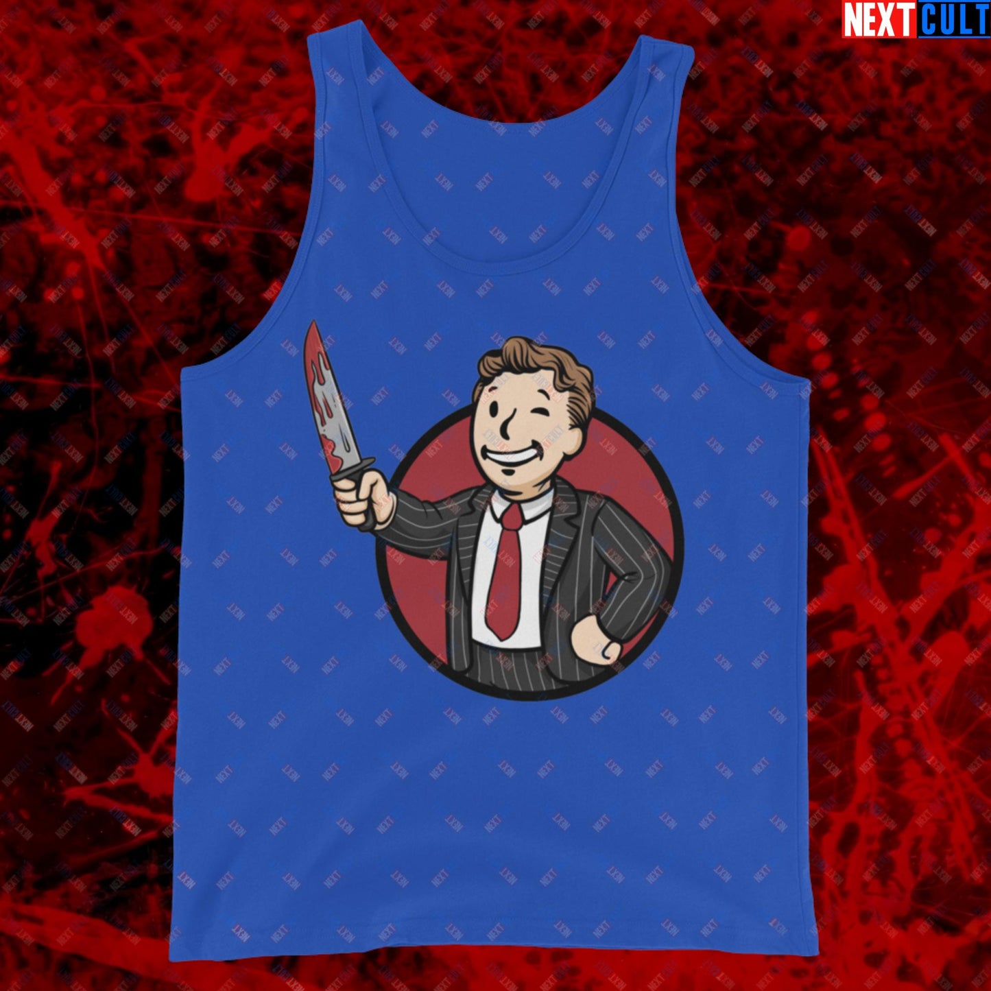 Psycho Boy American Psycho Vault Boy Fallout Funny Meme Cartoon Mashup Tank Top