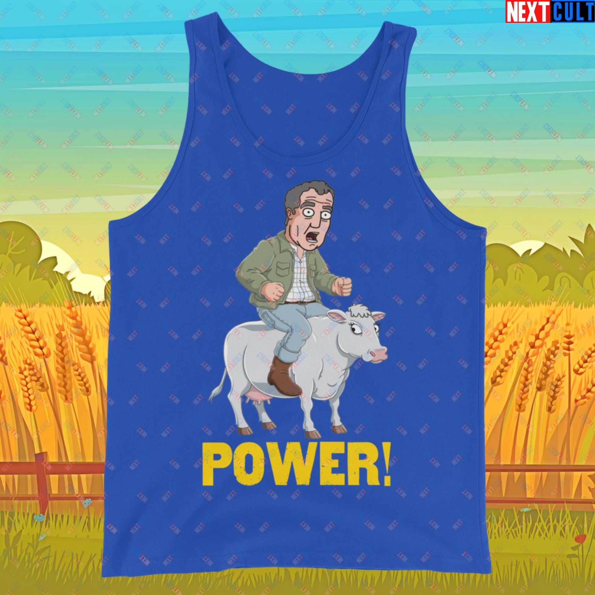 Speed and Power Pepper Cow Jeremy Clarkson's Farm Diddly Squat Grand Tour Top Gear Funny Meme Cartoon Tank Top True Royal Tank Tops Clarkson's Farm Grand Tour Jeremy Clarkson Top Gear TV Shows Next Cult Brand