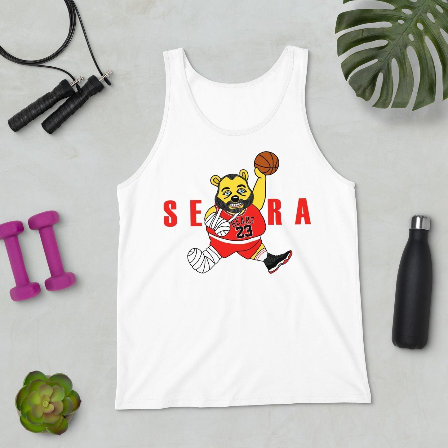 Air Segura, Tom Segura Basketball, Your Mom's House (YMH), 2 Bears 1 Cave, Funny Men's Tank Top White Tank Tops 2 Bears 1 Cave Air Segura Podcasts Stand-up Comedy Tom Segura YMH Next Cult Brand