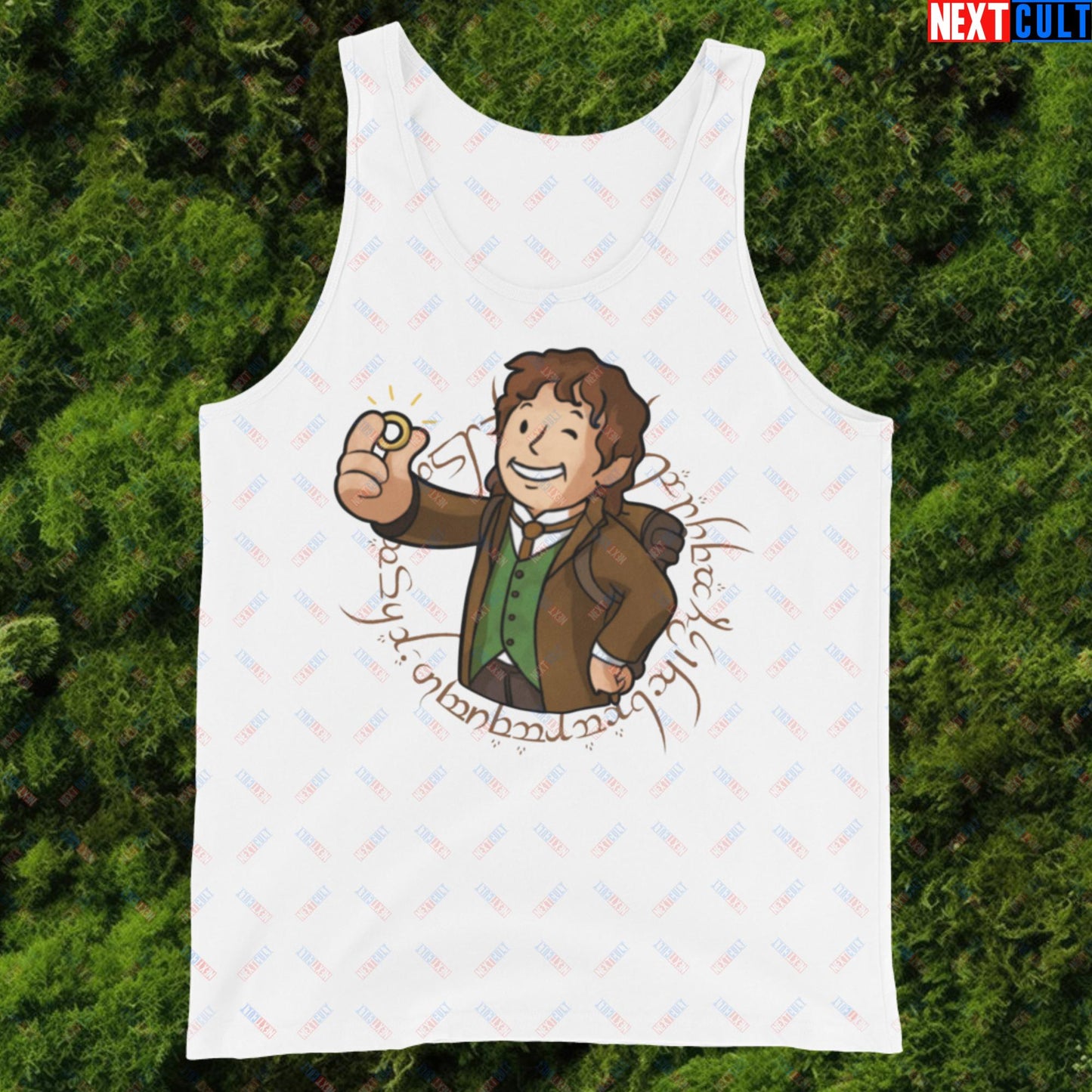 Bilboy Bilbo Baggins Lord of the Rings Vault Boy Fallout Funny Cartoon Mashup Tank Top