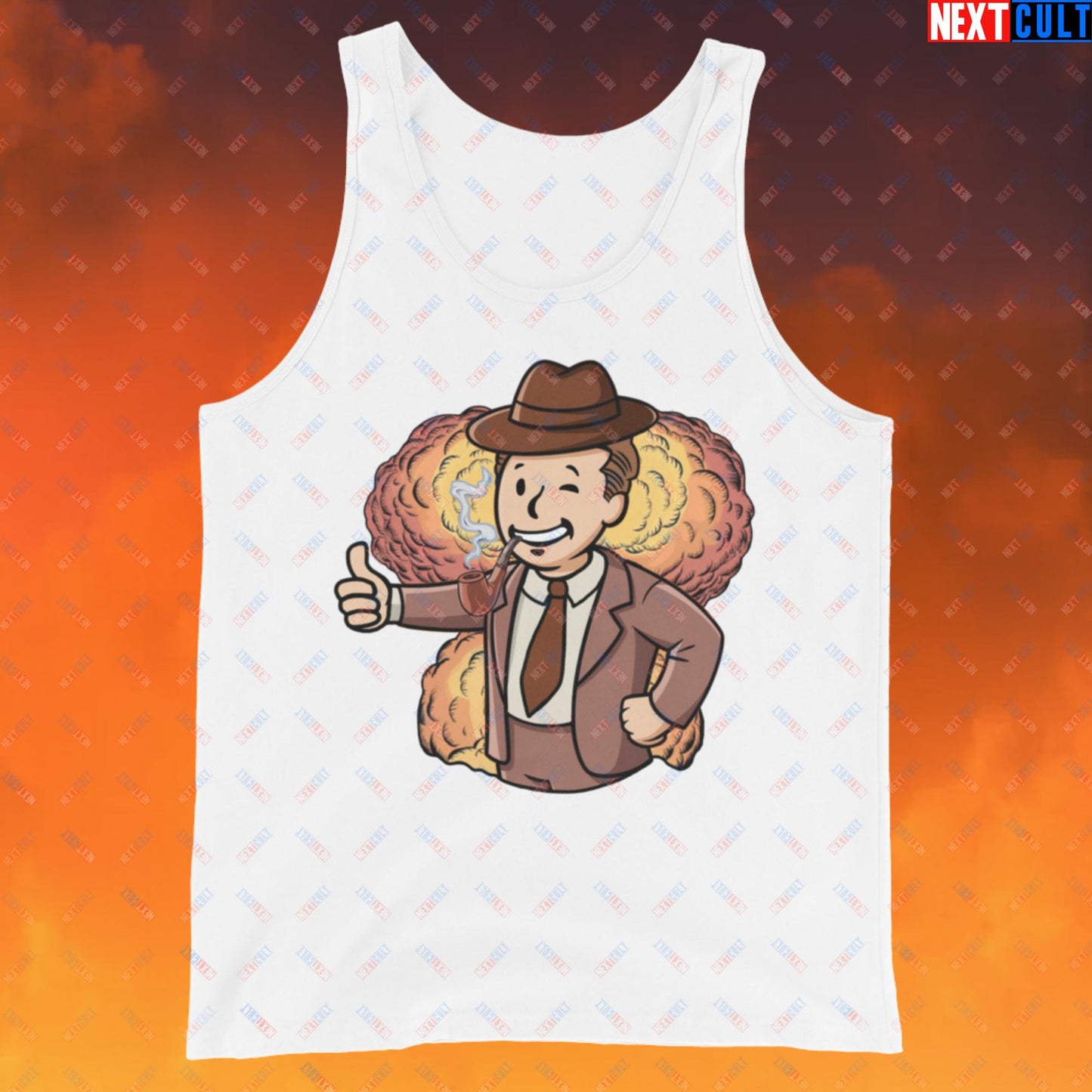 Nuclear Boy Oppenheimer Vault Boy Fallout Funny Meme Cartoon Mashup Tank Top