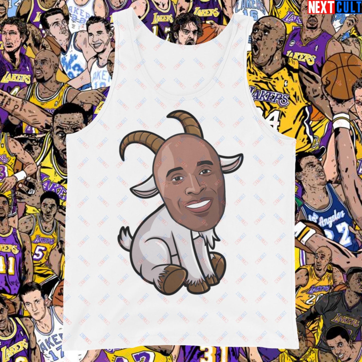 Kobe Bryant G.O.A.T. Tank Top - Settle the Debate Muscle Shirt - Greatest of All Time NBA Meme Tank for Basketball Fans - Perfect Gift for Kobe Fans Tank Top White Mugs Basketball G.O.A.T. Kobe Bryant Los Angeles Lakers NBA Next Cult Brand