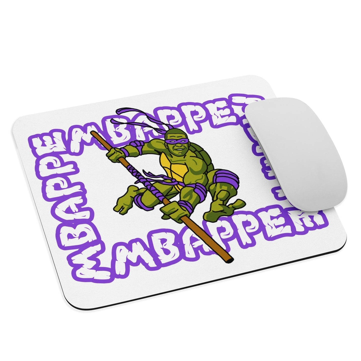 Kylian Mbappe Purple Ninja Turtle Donatello Mouse pad Next Cult Brand Donatello, Football, Kylian Mbappe, Ninja Turtles, PSG