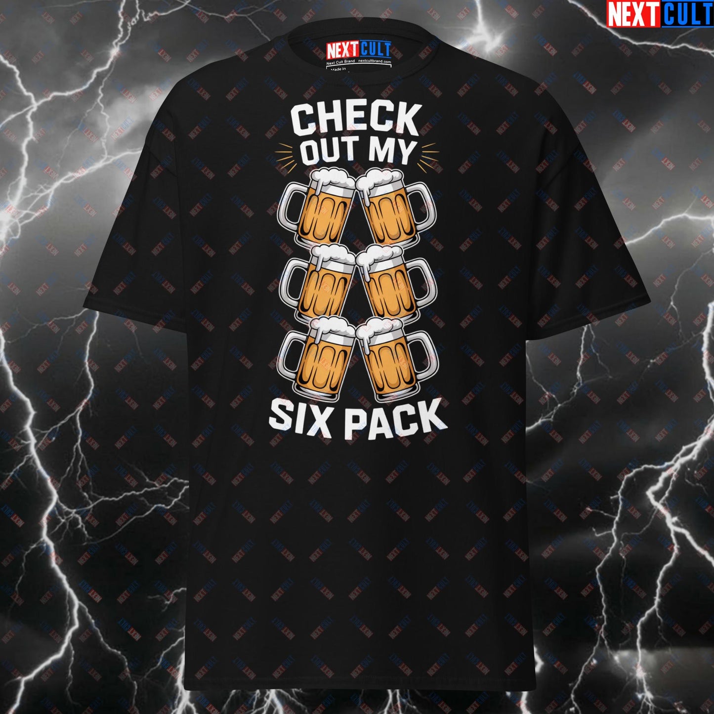 Funny Gym Shirt for Men - Check Out My Six Pack Beer Gym Tee - Pump Cover Workout T-Shirt for Lifters & Fitness Meme Lovers T-shirts Beer Bulking Fitness Gym Pump Cover Workout Next Cult Brand