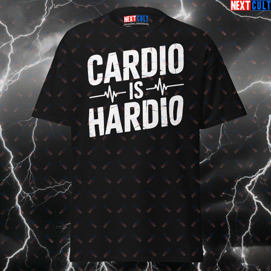 Funny Gym Shirt for Men - Cardio is Hardio Pump Cover T-Shirt - Gym Workout Fitness Tee for Lifters & Gymbros T-shirts Cardio Fitness Gym Pump Cover Workout Next Cult Brand