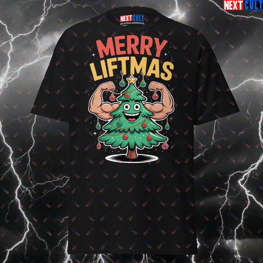 Funny Gym Shirt Merry Liftmas Gift - Jacked Christmas Tree Pump Cover T-Shirt for Gym Bros & Lifters T-shirts Christmas Fitness Gym Pump Cover Workout Next Cult Brand