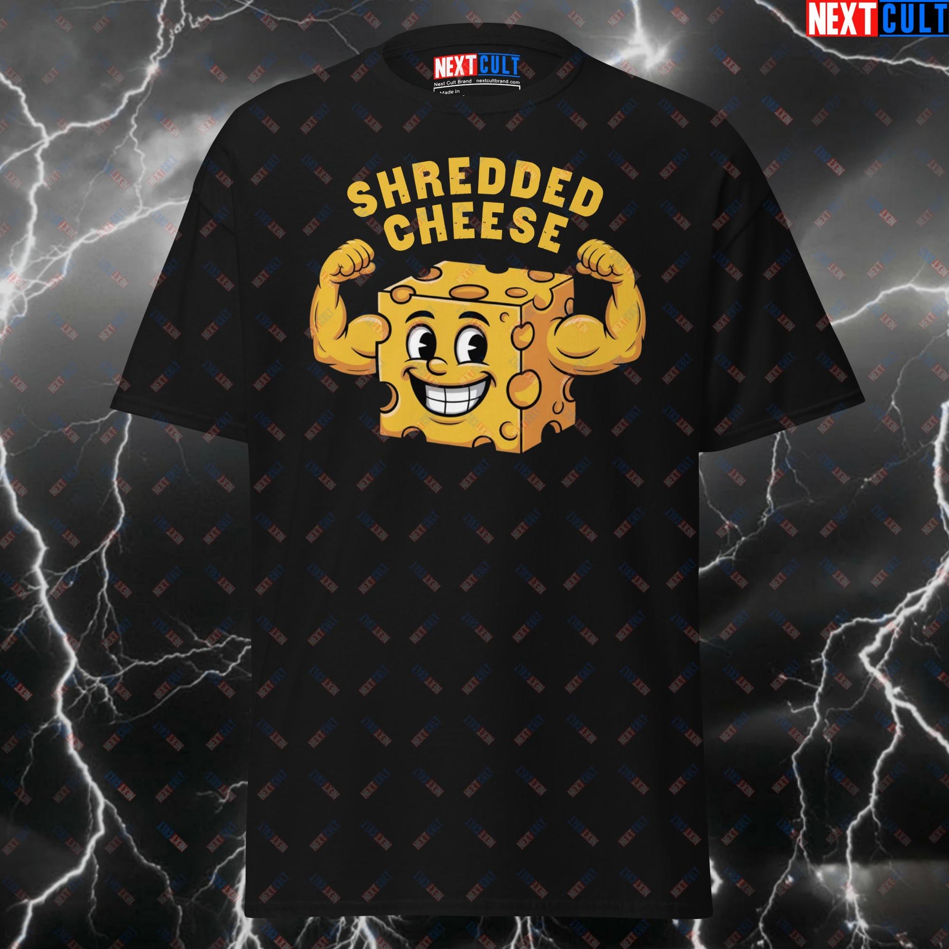 Funny Gym Shirt - Shredded Cheese Muscle Tee for Gymbros & Lifters - Pump Cover Workout T-Shirt for Cheese Lovers & Fitness Memes T-shirts Bodybuilding Fitness Gym Pump Cover Workout Next Cult Brand