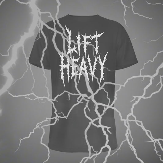 Lift Heavy T-Shirt – Hardcore Heavy Metal Gym Shirt for Powerlifting and Bodybuilding