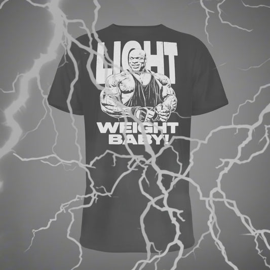 Light Weight Baby Gym T-Shirt - Funny Ronnie Coleman Bodybuilding Meme Tee for Workout, Fitness & Gains - Gym Bro Humor Tshirt