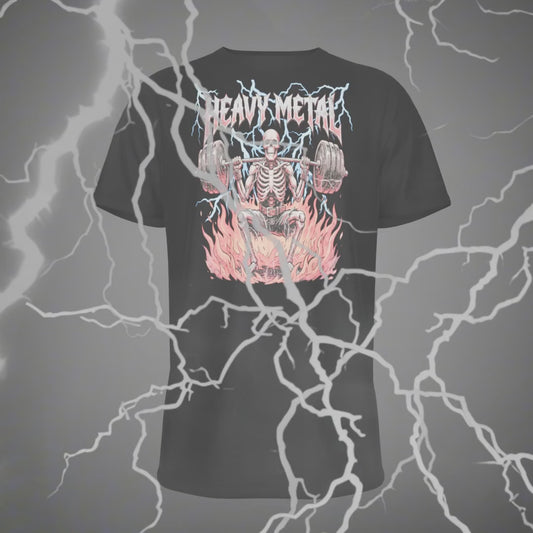 Heavy Metal Skeleton Squat T-Shirt for Powerlifters, Bodybuilders and Leg Day Lifters