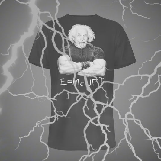 E=mclift Funny Gym T-Shirt Albert Einstein Science Based Lifting Bro Science Workout Tee Graphic Gym Shirt