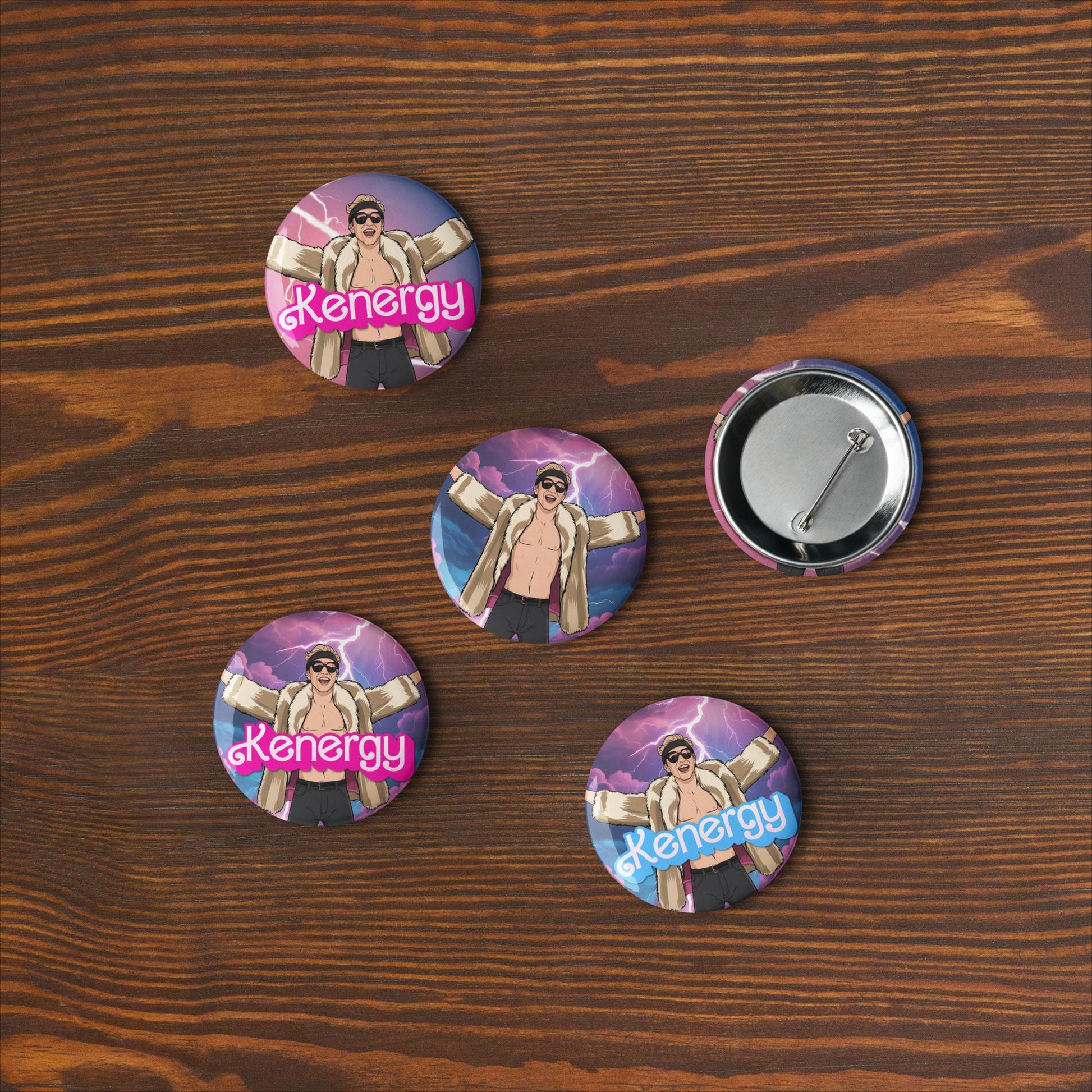 Kenergy Barbie Ryan Gosling Ken Set of pin buttons Default Title Pins Barbie Celebrities Ken Kenergy Movies Ryan Gosling Next Cult Brand