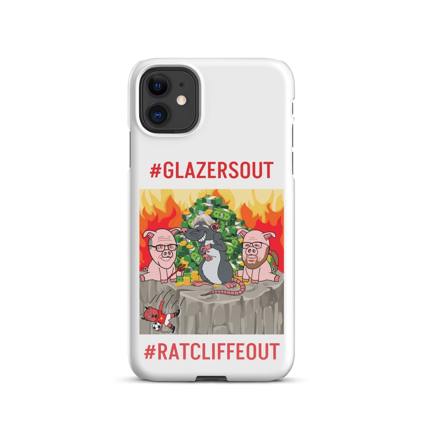 Manchester United Ratcliffe Out, Glazers Out Phone Snap case for iPhone® Glossy iPhone 11 Mobile Phone Cases Football GlazersOut Manchester United RatcliffeOut Next Cult Brand