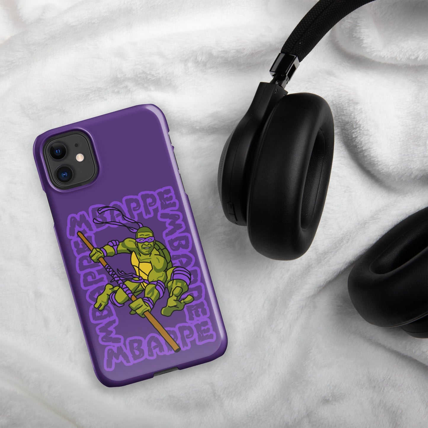 Kylian Mbappe Purple Ninja Turtle Donatello Snap case for iPhone® Next Cult Brand Donatello, Football, Kylian Mbappe, Ninja Turtles, PSG