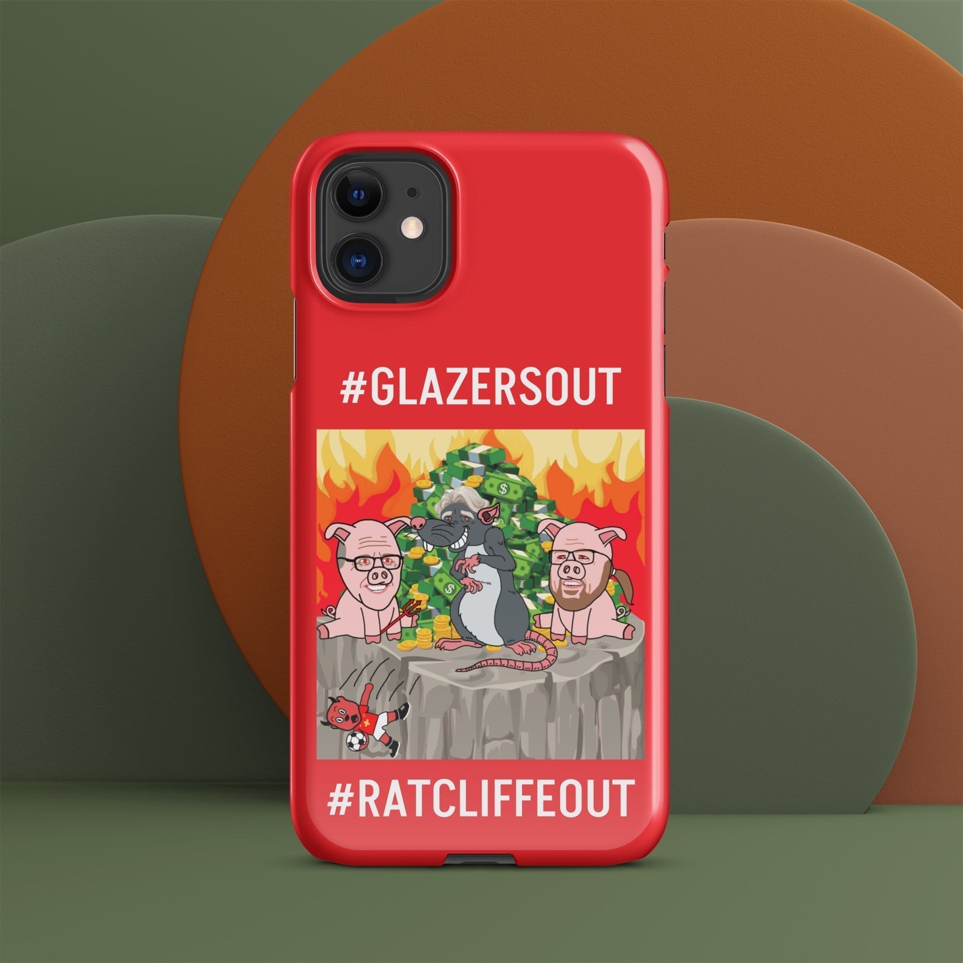 Manchester United Ratcliffe Out, Glazers Out Snap case for iPhone® red Glossy iPhone 11 Mobile Phone Cases Football GlazersOut Manchester United RatcliffeOut Next Cult Brand