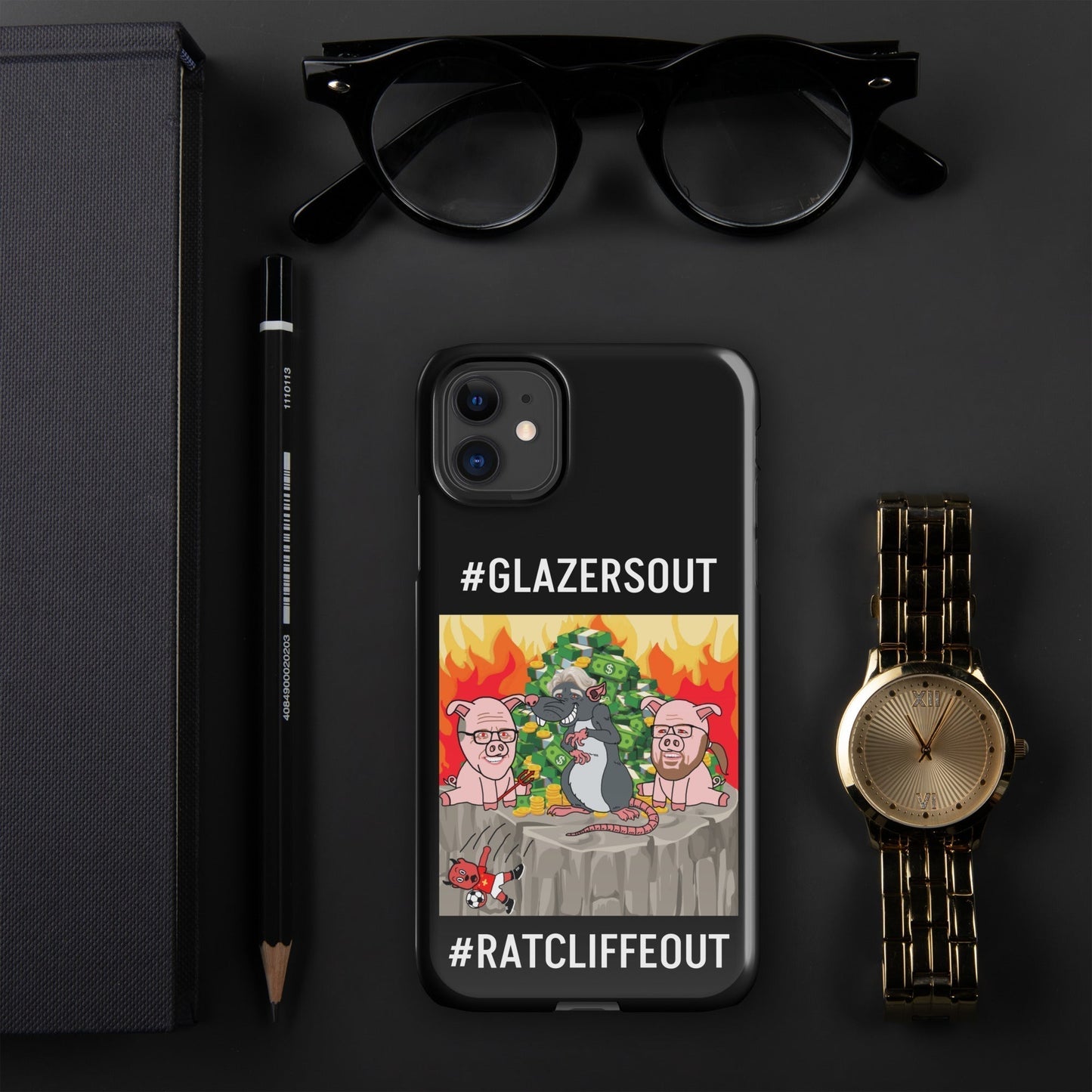 Manchester United Ratcliffe Out, Glazers Out Snap case for iPhone® black Next Cult Brand Football, GlazersOut, Manchester United, RatcliffeOut