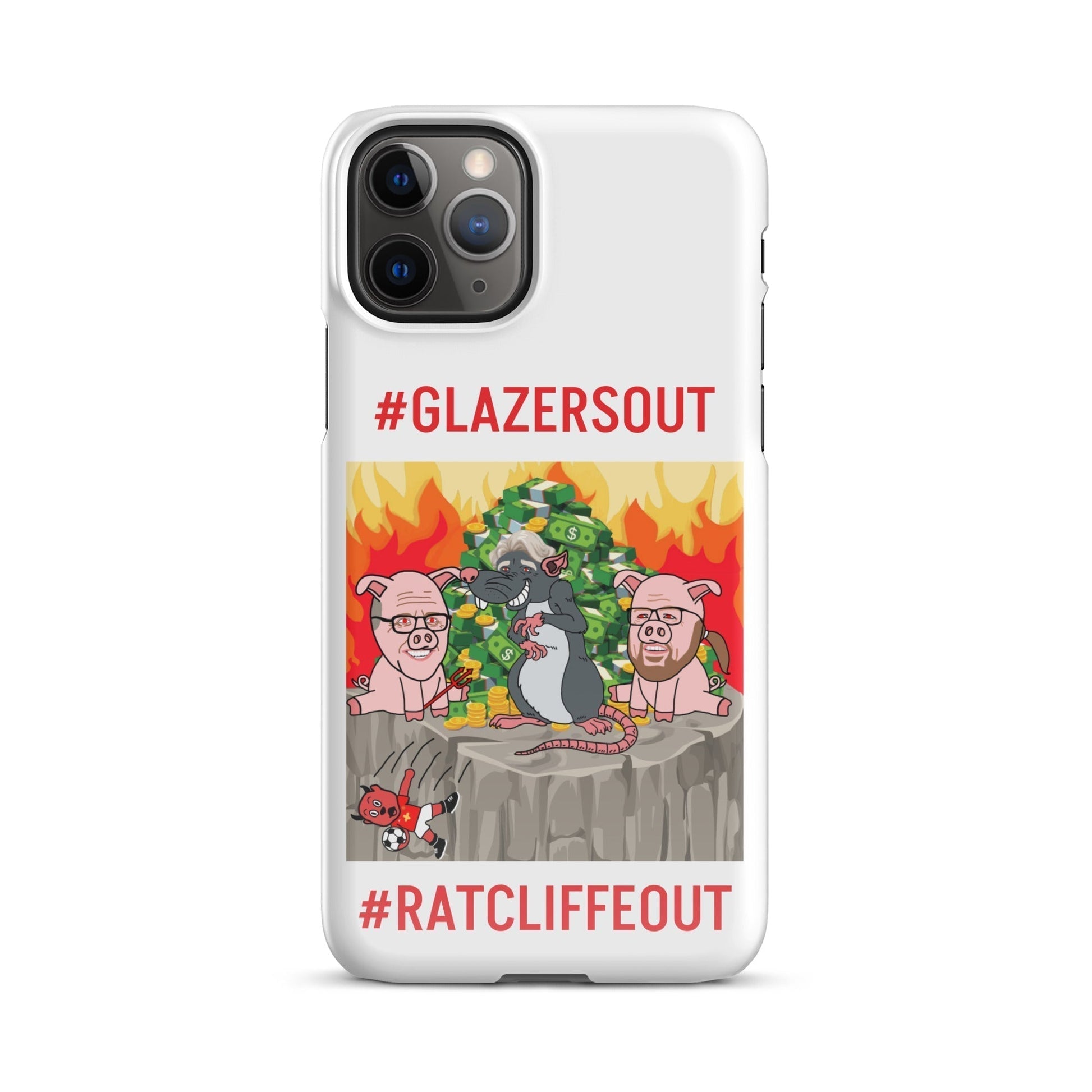 Manchester United Ratcliffe Out, Glazers Out Phone Snap case for iPhone® Glossy iPhone 11 Pro Mobile Phone Cases Football GlazersOut Manchester United RatcliffeOut Next Cult Brand