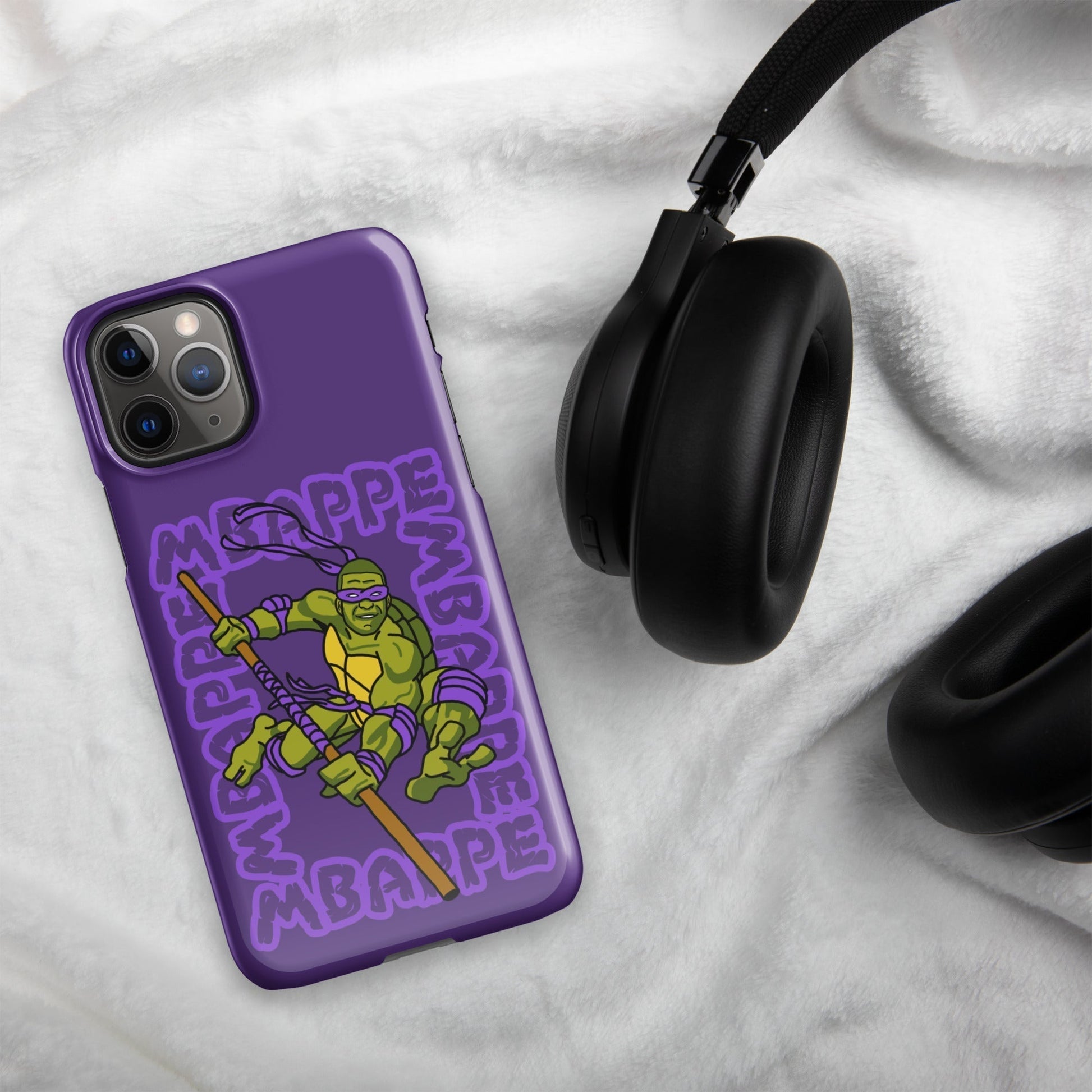 Kylian Mbappe Purple Ninja Turtle Donatello Snap case for iPhone® Glossy iPhone 11 Pro Mobile Phone Cases Football Kylian Mbappe Ninja Turtles PSG Real Madrid Next Cult Brand