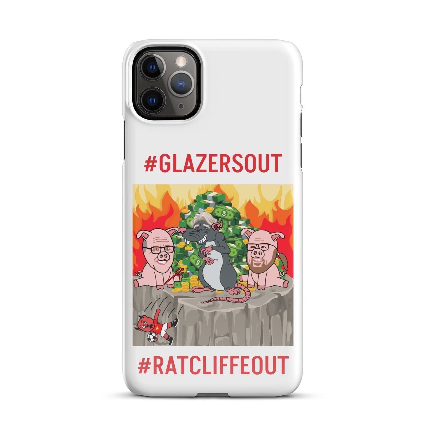 Manchester United Ratcliffe Out, Glazers Out Phone Snap case for iPhone® Glossy iPhone 11 Pro Max Mobile Phone Cases Football GlazersOut Manchester United RatcliffeOut Next Cult Brand