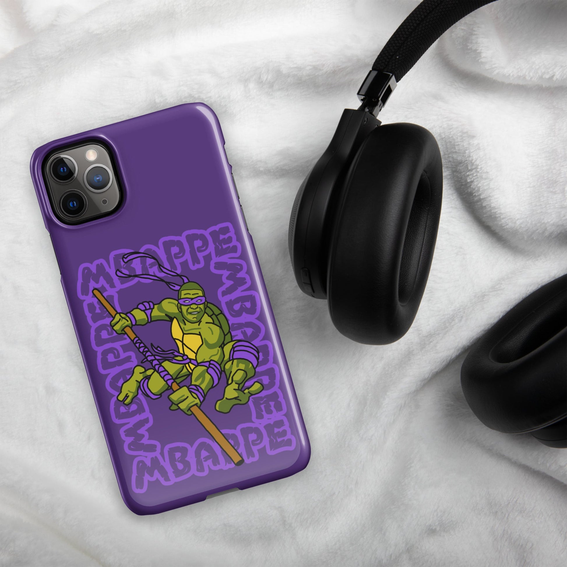 Kylian Mbappe Purple Ninja Turtle Donatello Snap case for iPhone® Next Cult Brand Donatello, Football, Kylian Mbappe, Ninja Turtles, PSG