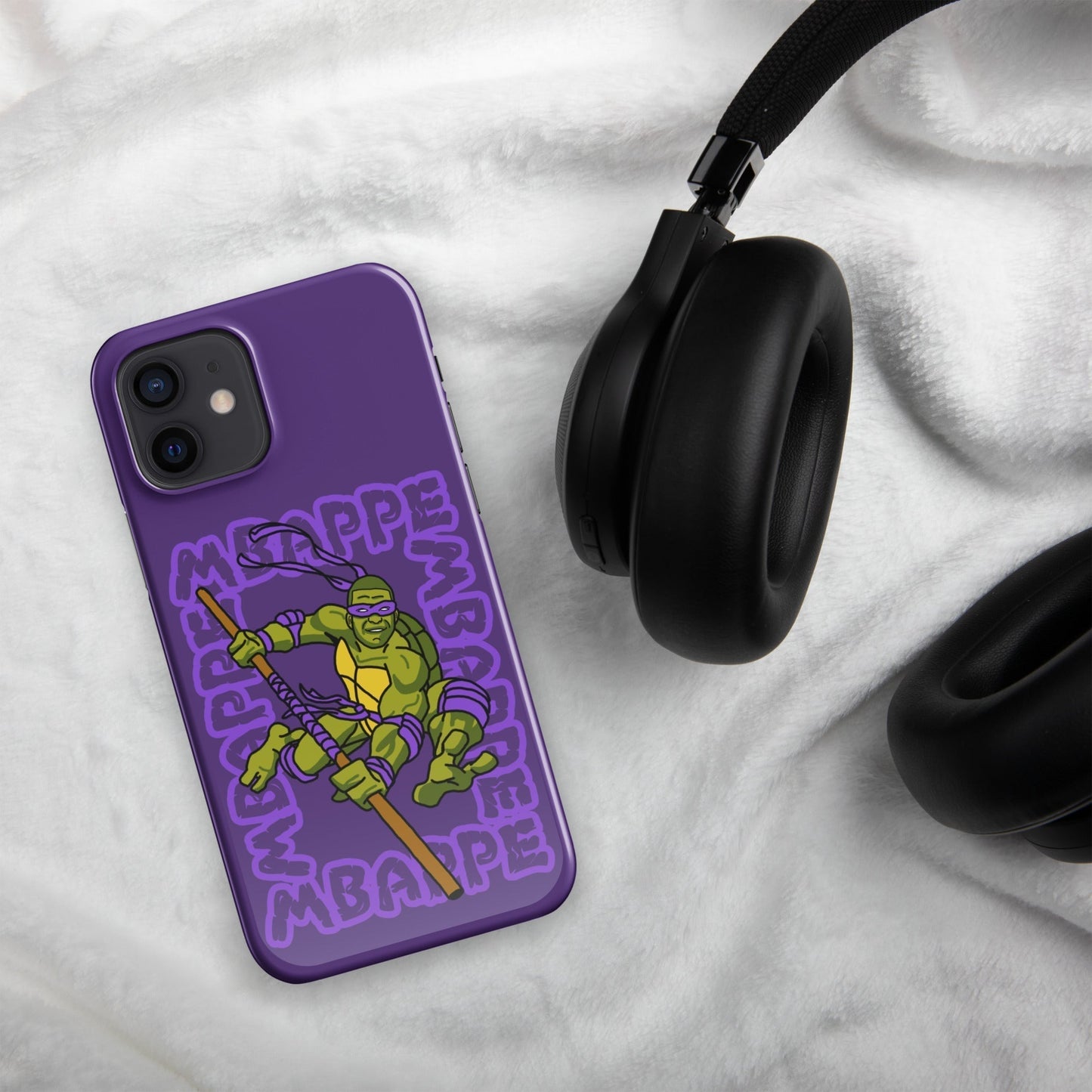 Kylian Mbappe Purple Ninja Turtle Donatello Snap case for iPhone® Glossy iPhone 12 Mobile Phone Cases Football Kylian Mbappe Ninja Turtles PSG Real Madrid Next Cult Brand