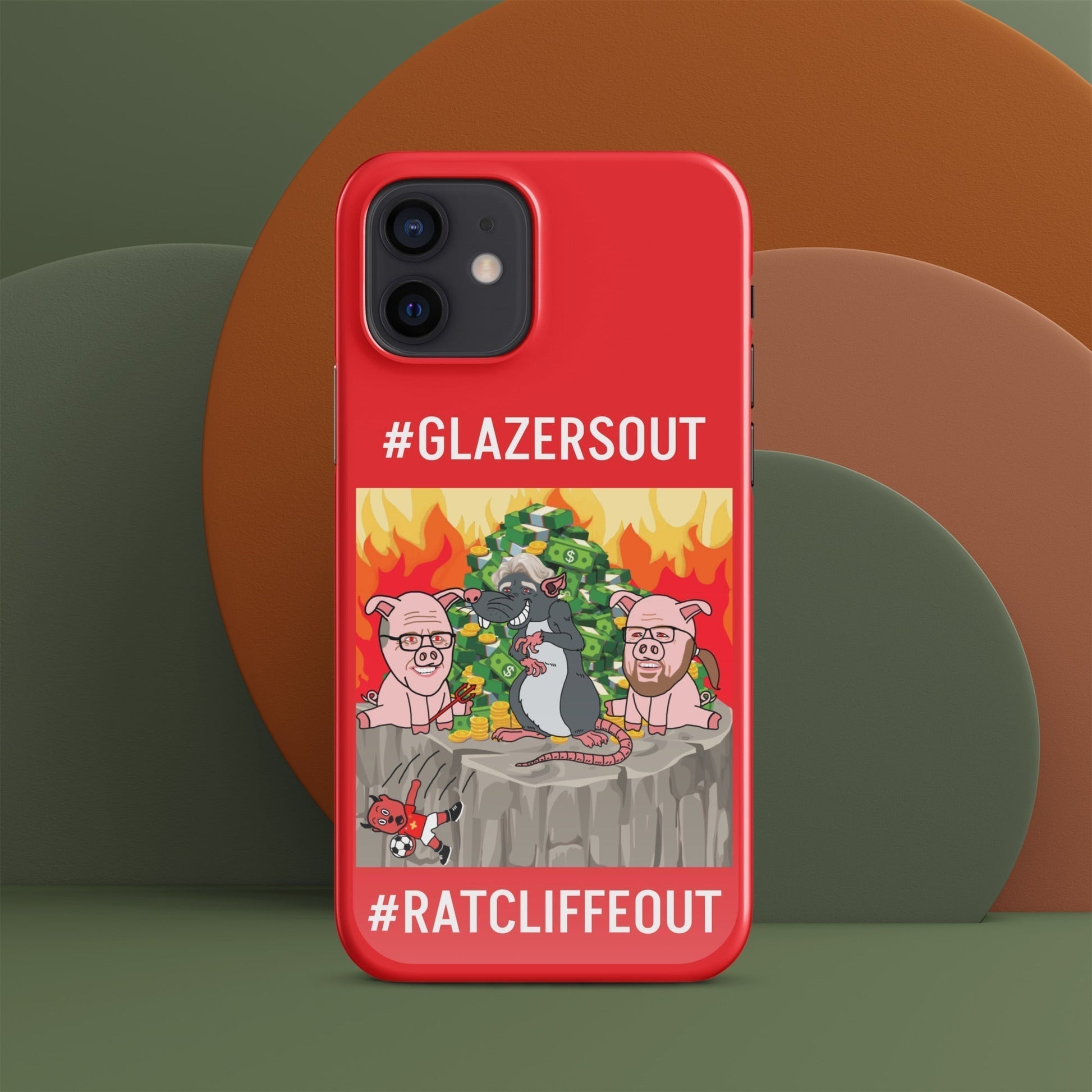 Manchester United Ratcliffe Out, Glazers Out Snap case for iPhone® red Glossy iPhone 12 Mobile Phone Cases Football GlazersOut Manchester United RatcliffeOut Next Cult Brand