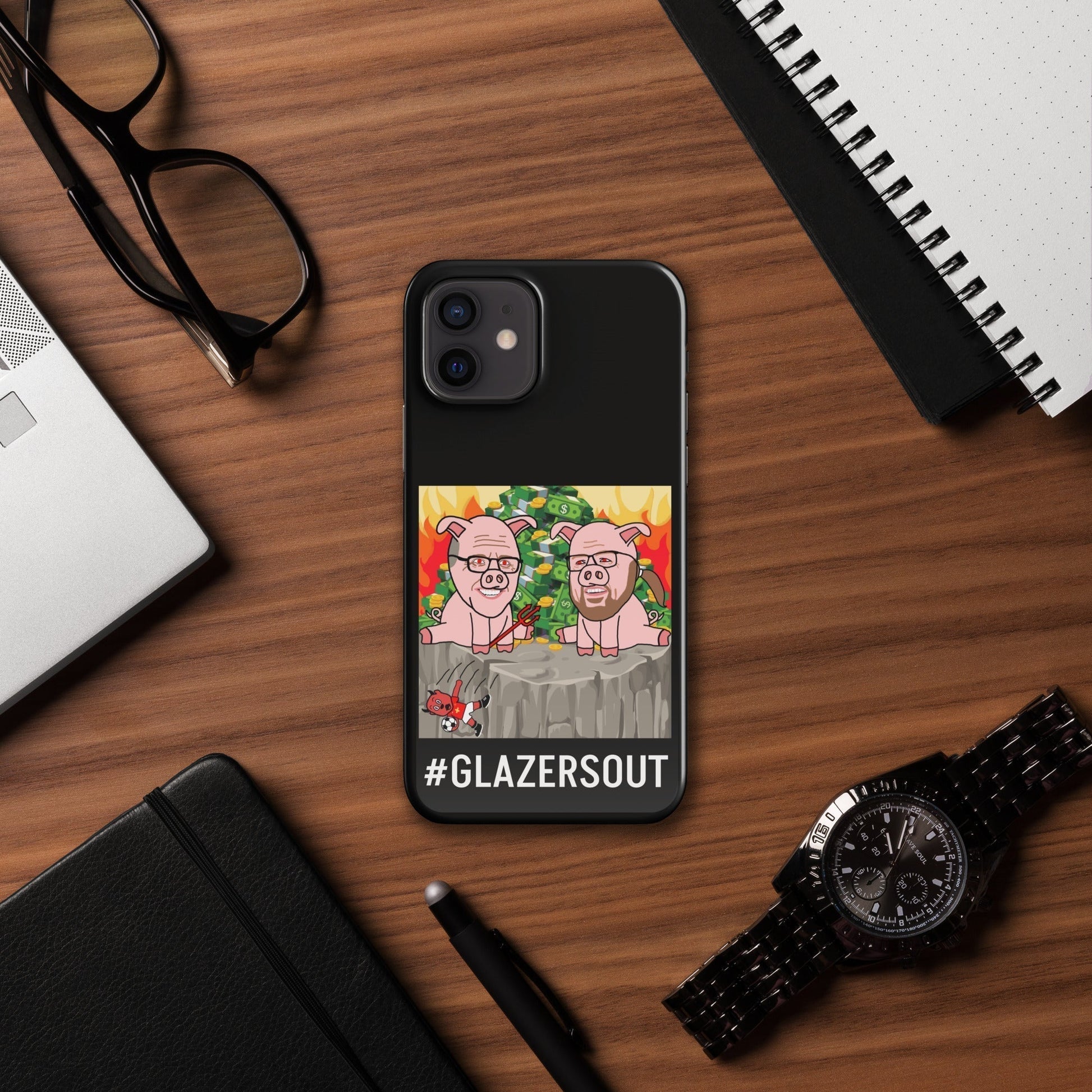 Glazers Out Manchester United Snap case for iPhone® black Glossy iPhone 12 Mobile Phone Cases Football GlazersOut Manchester United Next Cult Brand