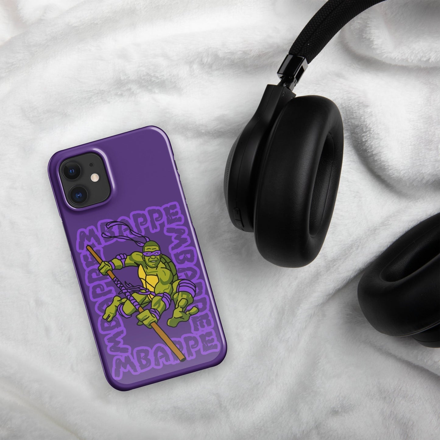 Kylian Mbappe Purple Ninja Turtle Donatello Snap case for iPhone® Next Cult Brand Donatello, Football, Kylian Mbappe, Ninja Turtles, PSG