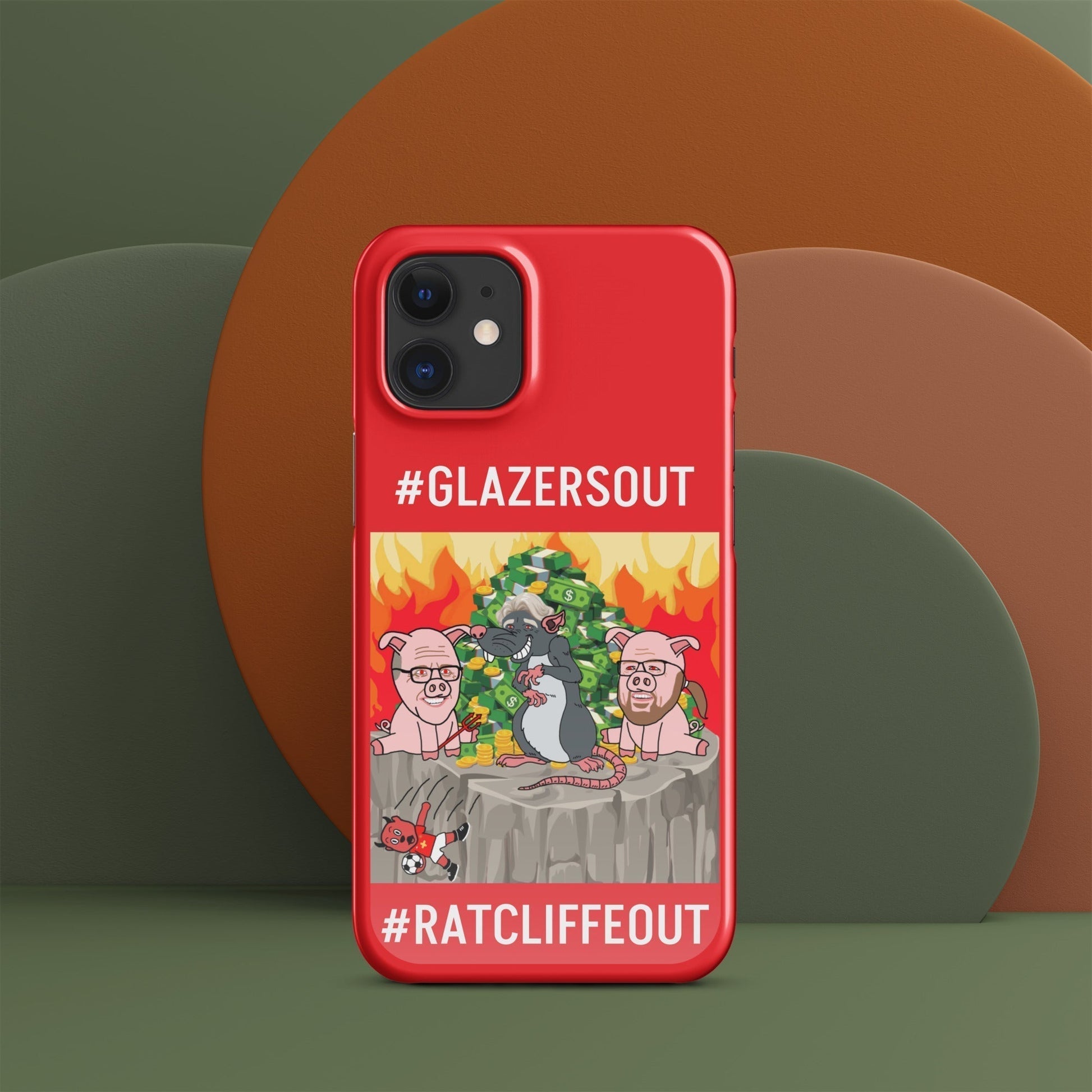 Manchester United Ratcliffe Out, Glazers Out Snap case for iPhone® red Glossy iPhone 12 Mini Mobile Phone Cases Football GlazersOut Manchester United RatcliffeOut Next Cult Brand