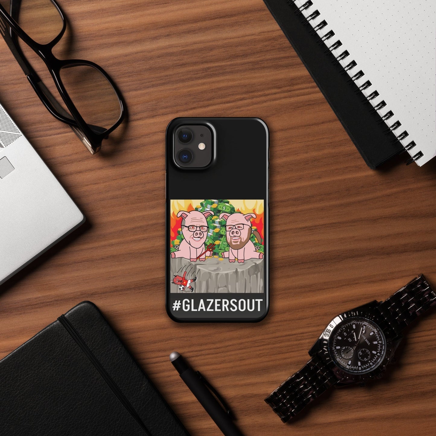 Glazers Out Manchester United Snap case for iPhone® black Glossy iPhone 12 Mini Mobile Phone Cases Football GlazersOut Manchester United Next Cult Brand