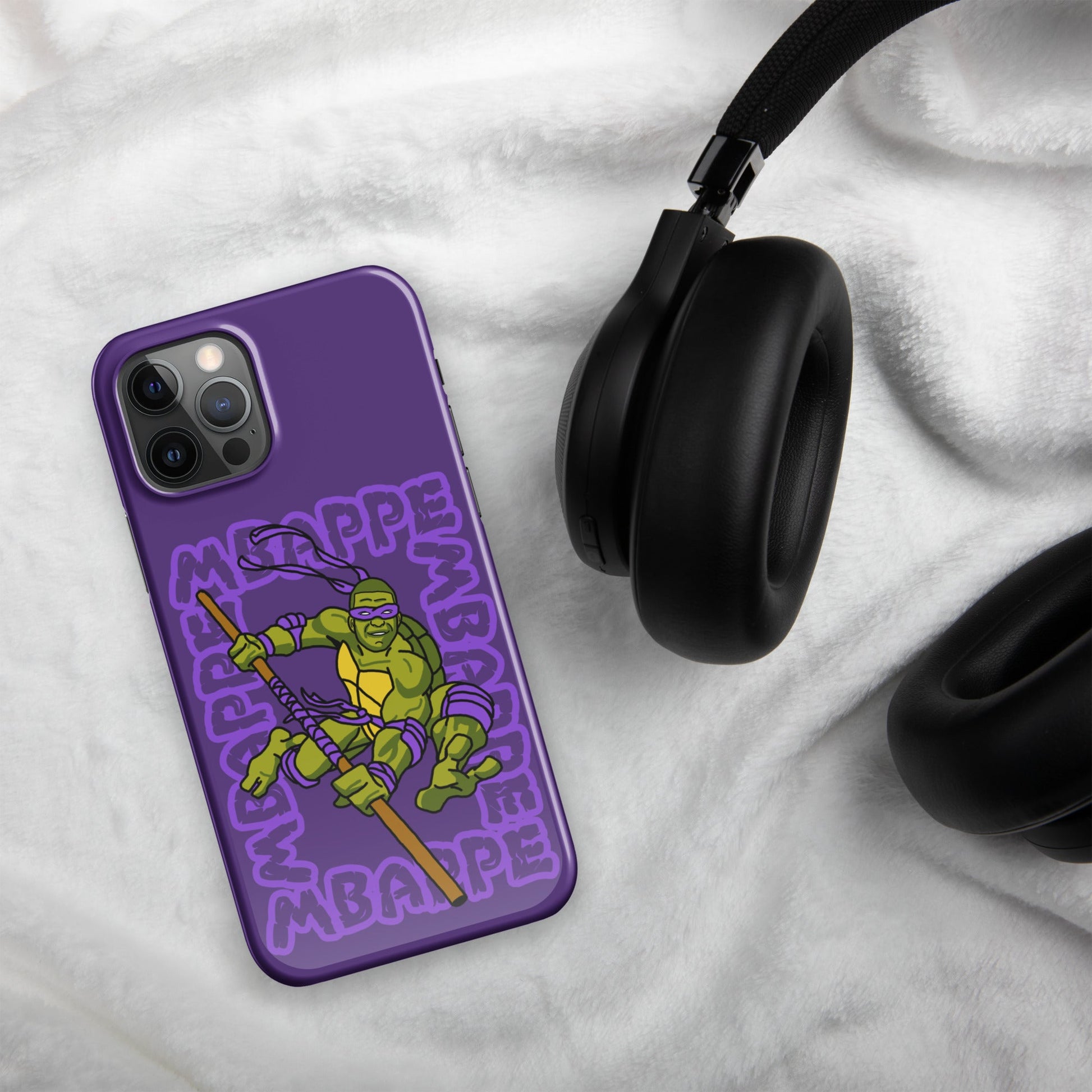 Kylian Mbappe Purple Ninja Turtle Donatello Snap case for iPhone® Glossy iPhone 12 Pro Mobile Phone Cases Football Kylian Mbappe Ninja Turtles PSG Real Madrid Next Cult Brand