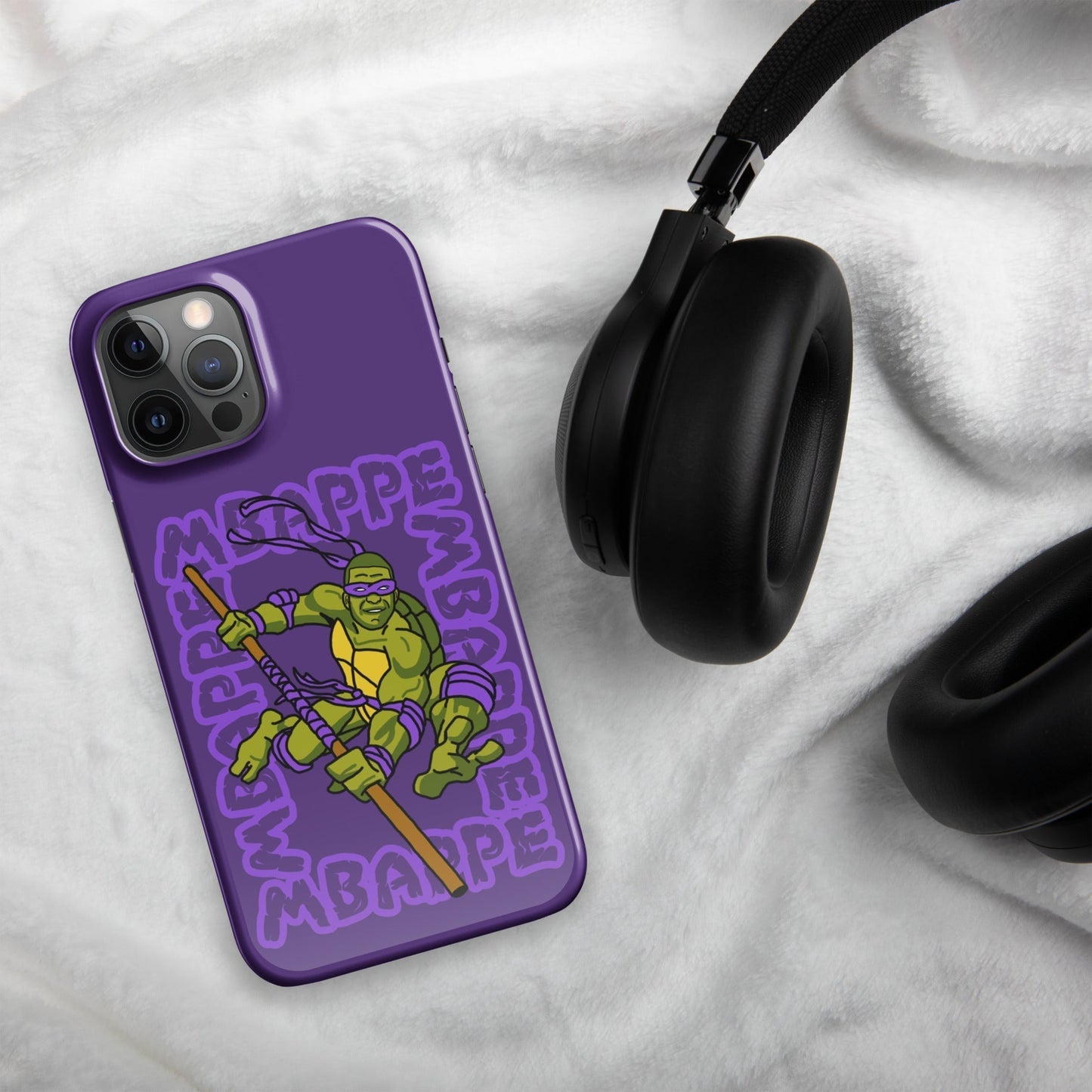 Kylian Mbappe Purple Ninja Turtle Donatello Snap case for iPhone® Next Cult Brand Donatello, Football, Kylian Mbappe, Ninja Turtles, PSG