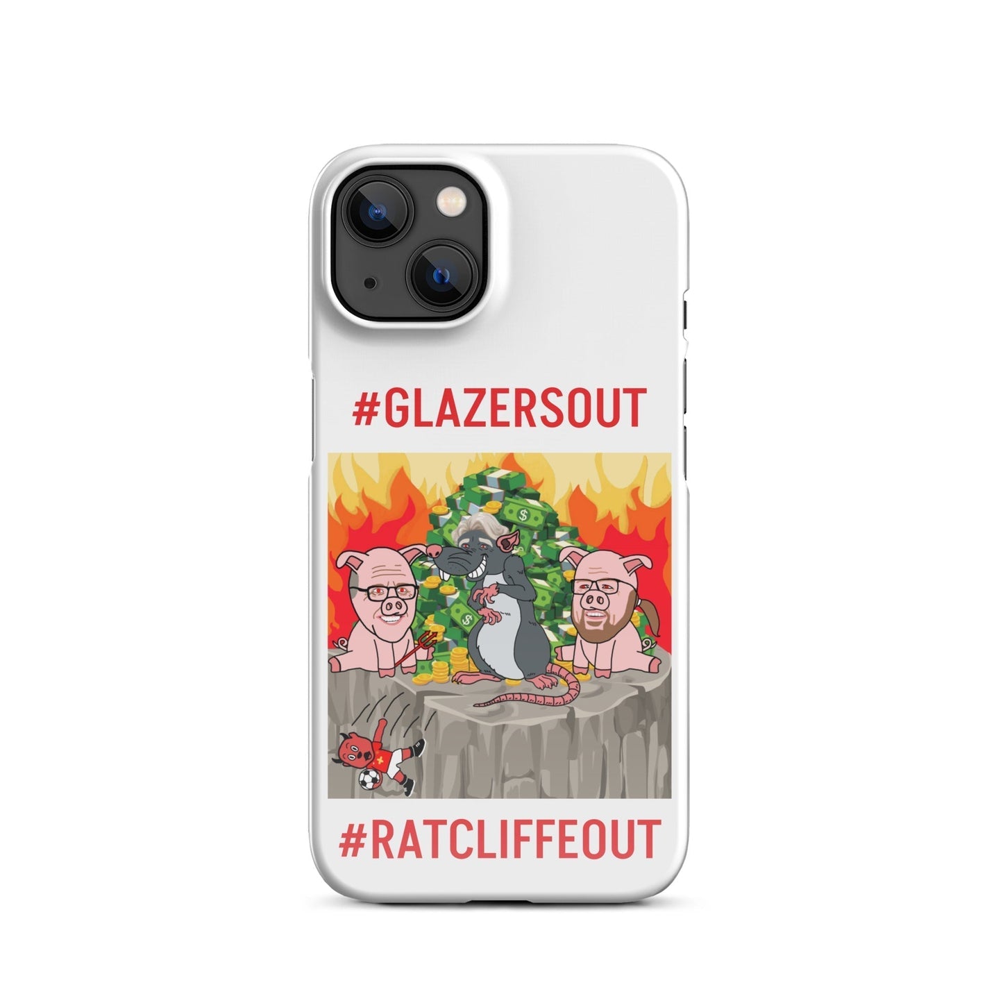 Manchester United Ratcliffe Out, Glazers Out Phone Snap case for iPhone® Glossy iPhone 13 Mobile Phone Cases Football GlazersOut Manchester United RatcliffeOut Next Cult Brand