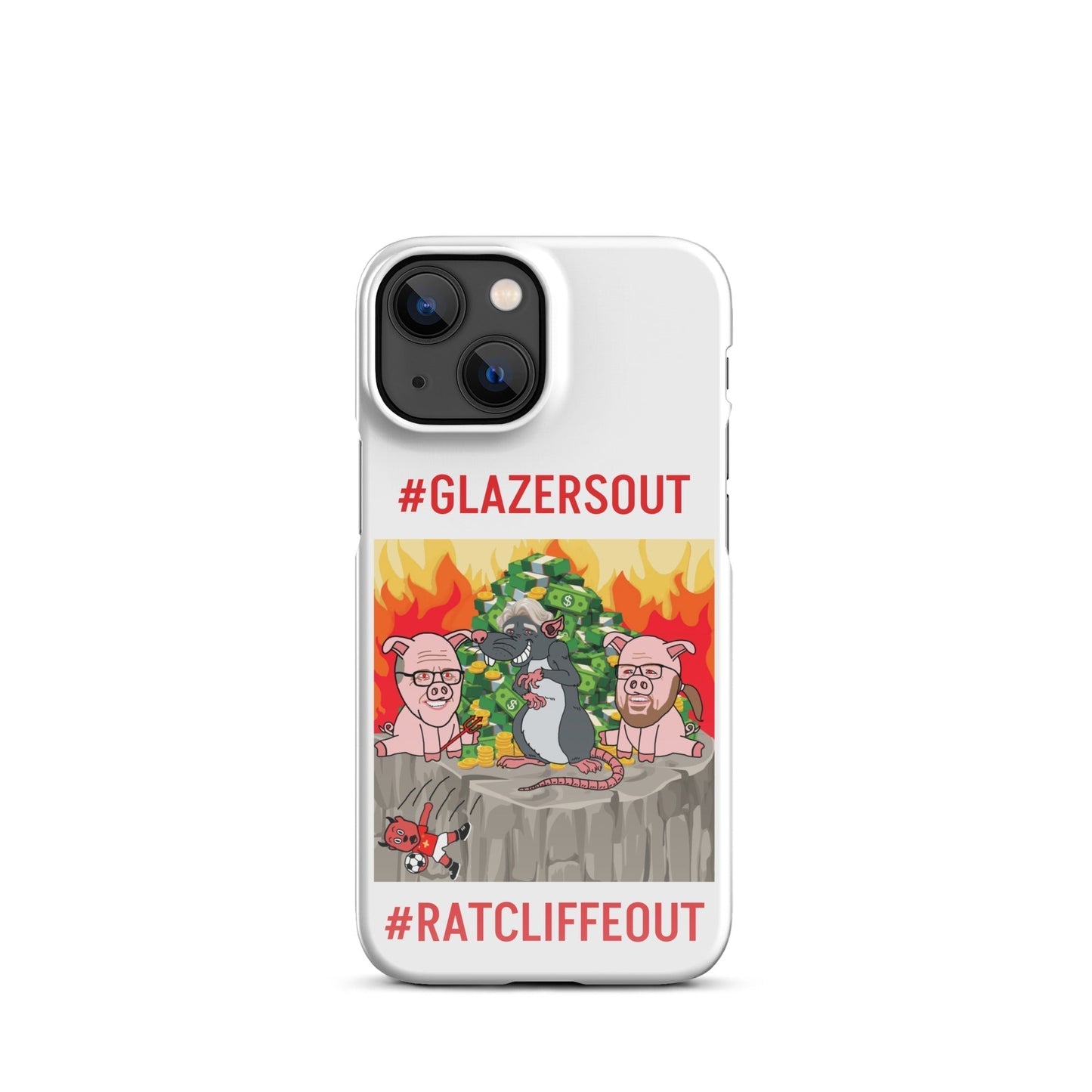 Manchester United Ratcliffe Out, Glazers Out Phone Snap case for iPhone® Glossy iPhone 13 Mini Mobile Phone Cases Football GlazersOut Manchester United RatcliffeOut Next Cult Brand