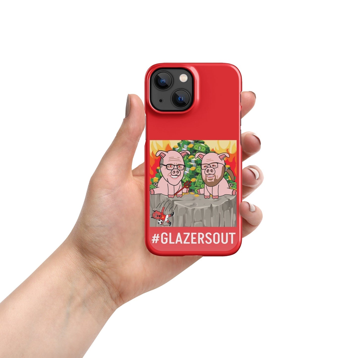 Glazers Out Manchester United Snap case for iPhone® red Glossy iPhone 13 Mini Mobile Phone Cases Football GlazersOut Manchester United Next Cult Brand