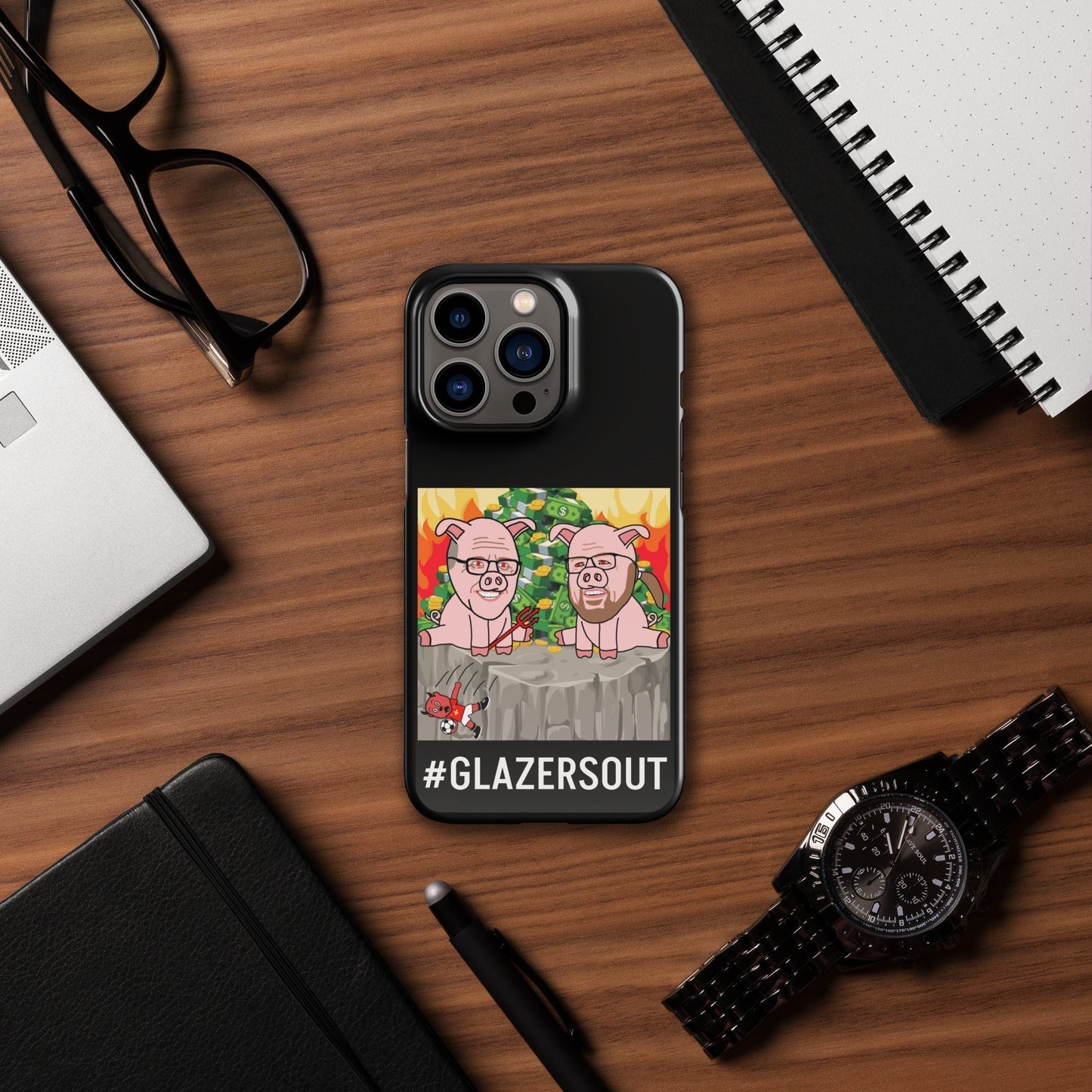 Glazers Out Manchester United Snap case for iPhone® black Glossy iPhone 13 Pro Mobile Phone Cases Football GlazersOut Manchester United Next Cult Brand