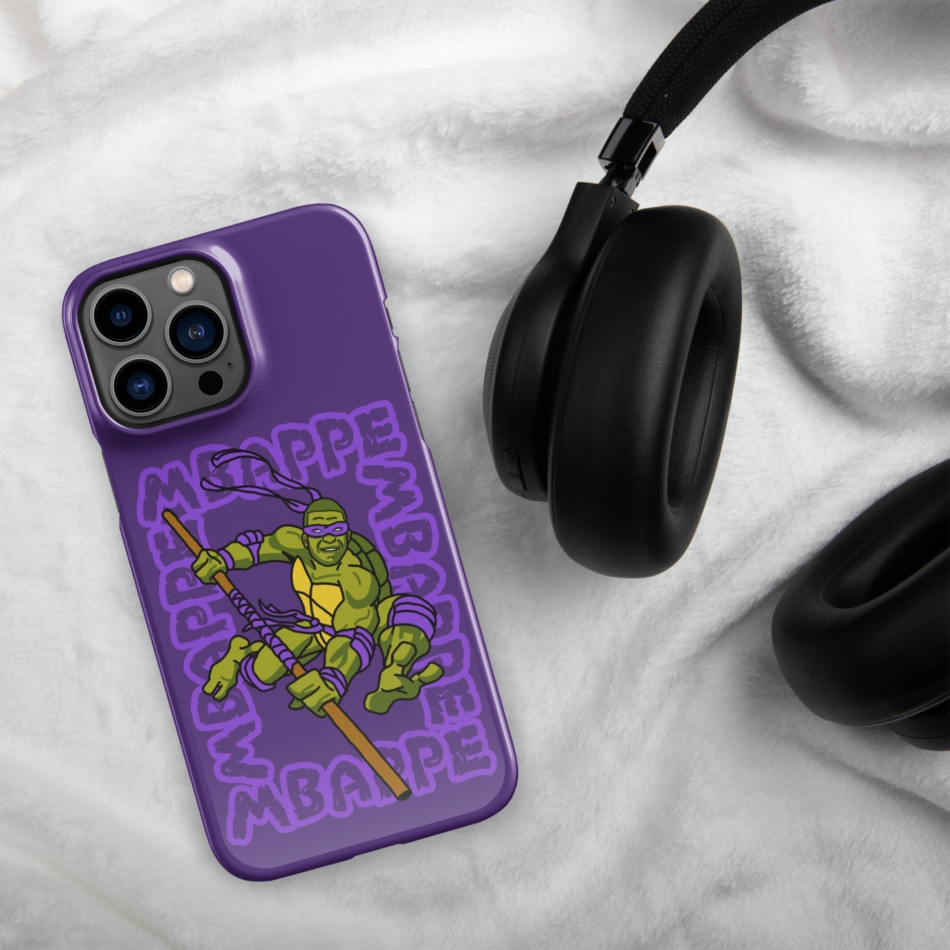 Kylian Mbappe Purple Ninja Turtle Donatello Snap case for iPhone® Glossy iPhone 13 Pro Max Mobile Phone Cases Football Kylian Mbappe Ninja Turtles PSG Real Madrid Next Cult Brand