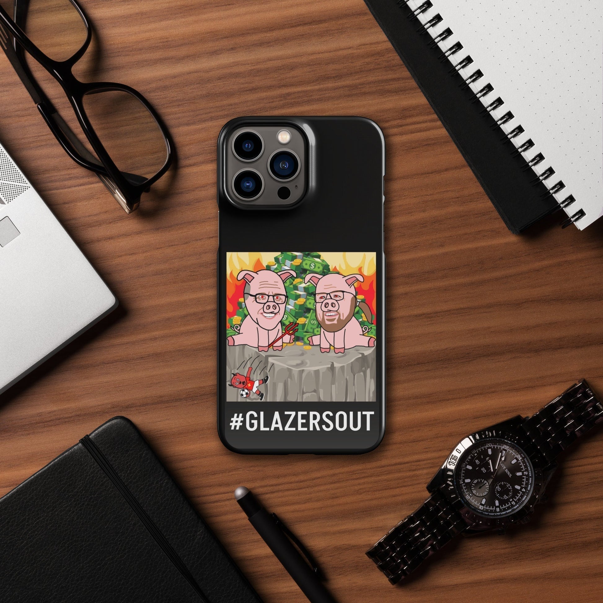 Glazers Out Manchester United Snap case for iPhone® black Glossy iPhone 13 Pro Max Mobile Phone Cases Football GlazersOut Manchester United Next Cult Brand