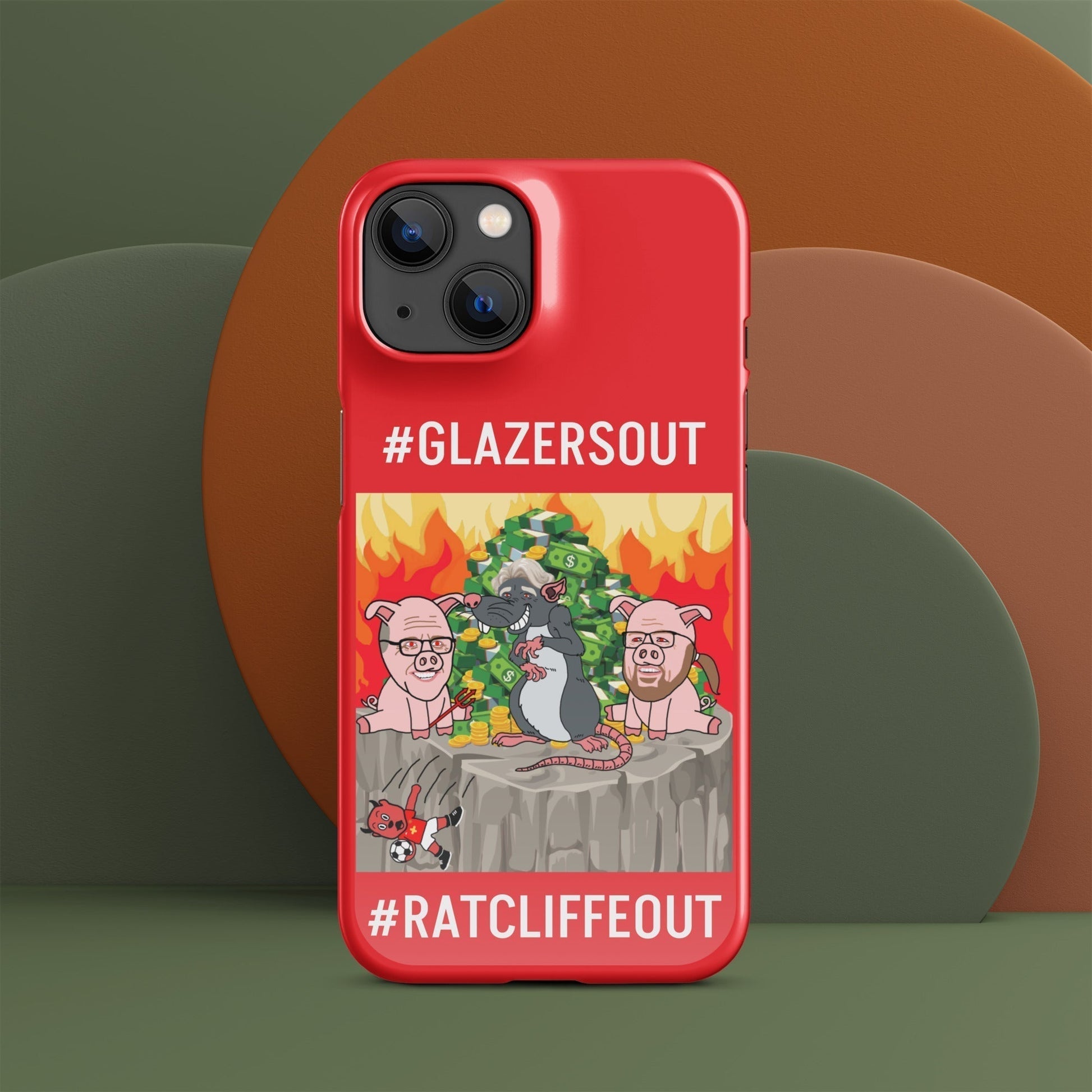 Manchester United Ratcliffe Out, Glazers Out Snap case for iPhone® red Glossy iPhone 14 Mobile Phone Cases Football GlazersOut Manchester United RatcliffeOut Next Cult Brand