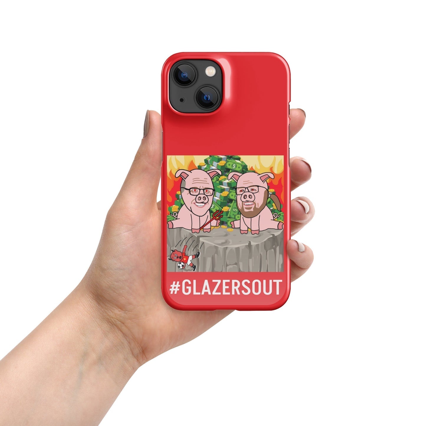 Glazers Out Manchester United Snap case for iPhone® red Glossy iPhone 14 Mobile Phone Cases Football GlazersOut Manchester United Next Cult Brand