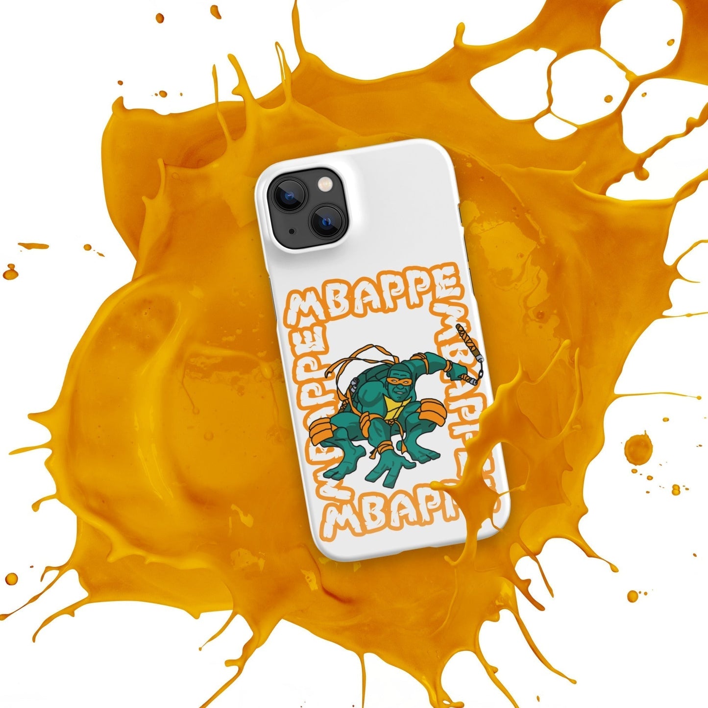 Kylian Mbappe Orange Ninja Turtle Michelangelo Snap case for iPhone® Next Cult Brand Football, Kylian Mbappe, Michelangelo, Ninja Turtles, PSG