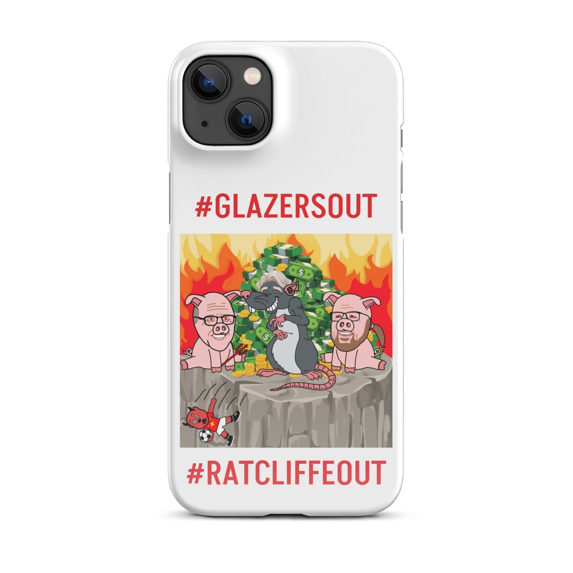 Manchester United Ratcliffe Out, Glazers Out Phone Snap case for iPhone® Glossy iPhone 14 Plus Mobile Phone Cases Football GlazersOut Manchester United RatcliffeOut Next Cult Brand