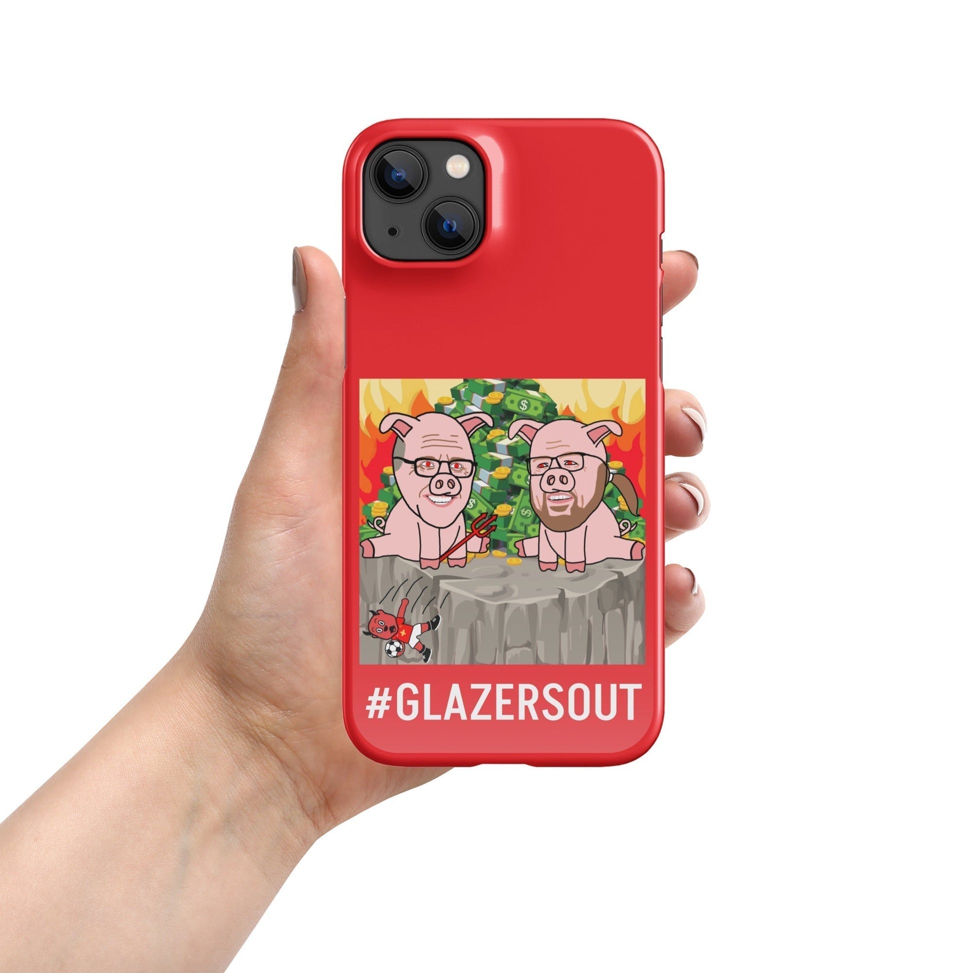 Glazers Out Manchester United Snap case for iPhone® red Glossy iPhone 14 Plus Mobile Phone Cases Football GlazersOut Manchester United Next Cult Brand