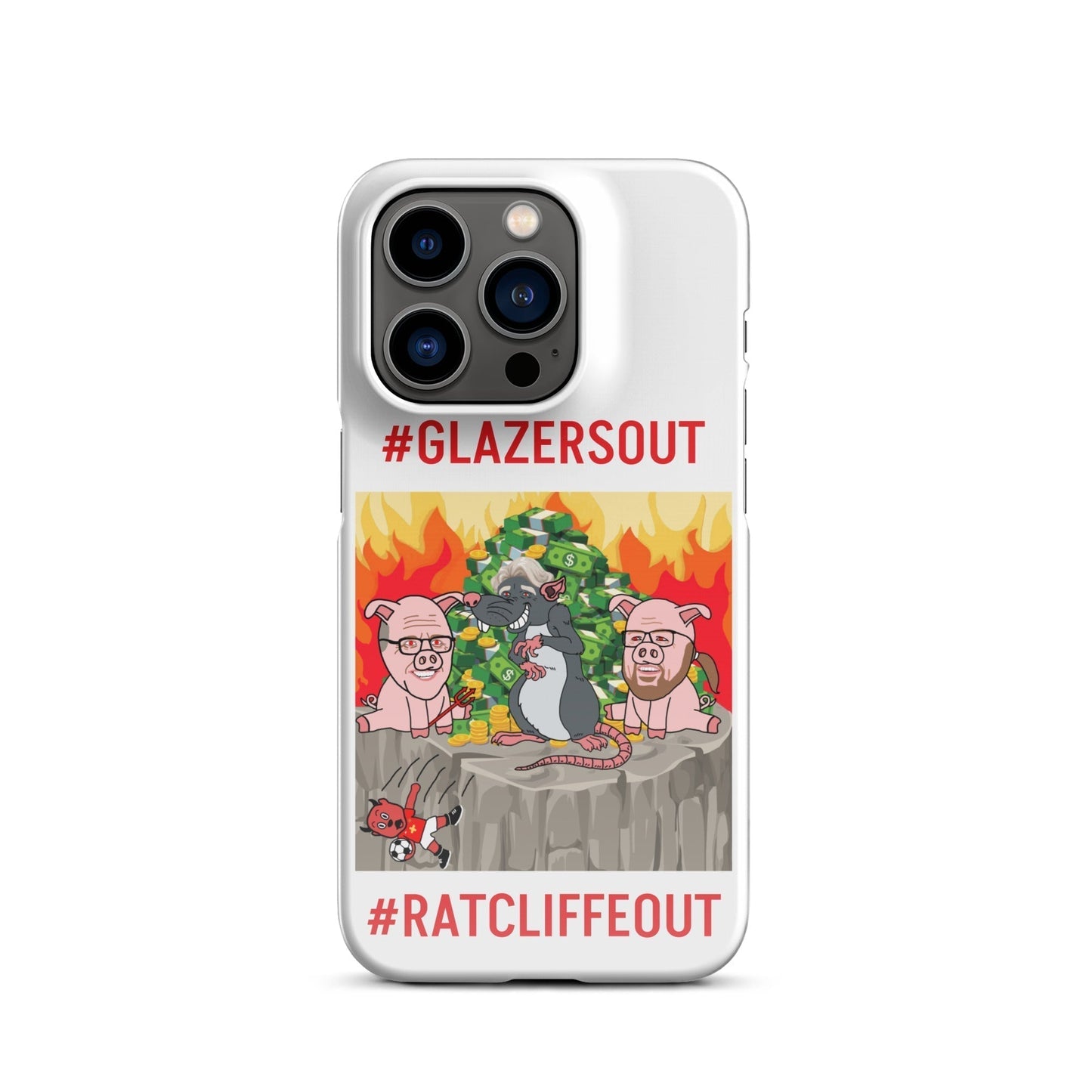 Manchester United Ratcliffe Out, Glazers Out Phone Snap case for iPhone® Glossy iPhone 14 Pro Mobile Phone Cases Football GlazersOut Manchester United RatcliffeOut Next Cult Brand