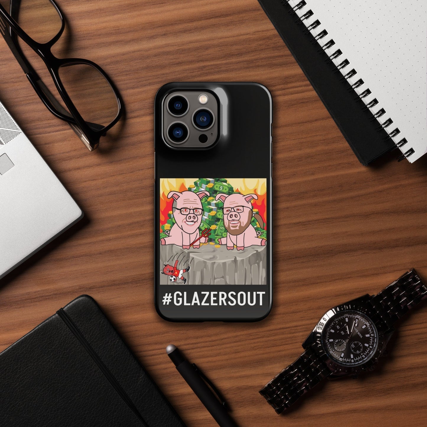 Glazers Out Manchester United Snap case for iPhone® black Glossy iPhone 14 Pro Max Mobile Phone Cases Football GlazersOut Manchester United Next Cult Brand