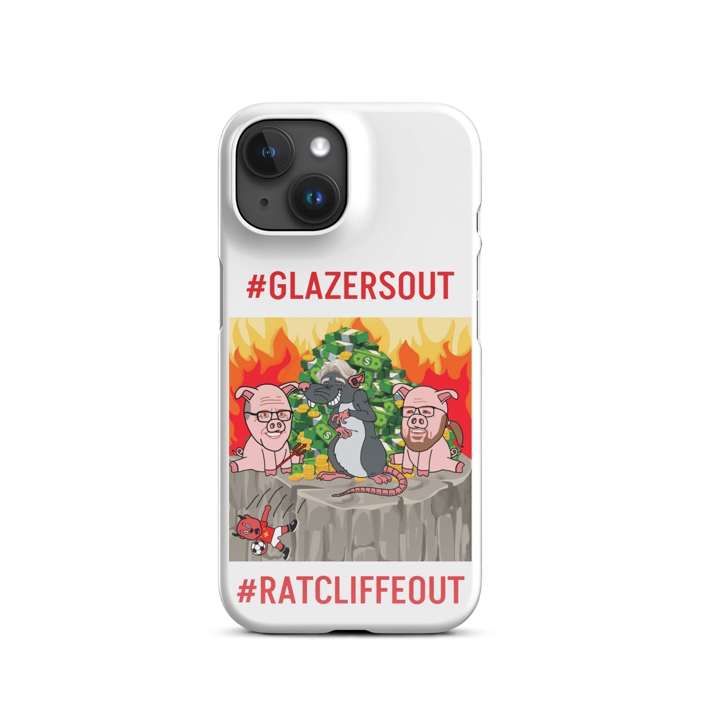 Manchester United Ratcliffe Out, Glazers Out Phone Snap case for iPhone® Glossy iPhone 15 Mobile Phone Cases Football GlazersOut Manchester United RatcliffeOut Next Cult Brand