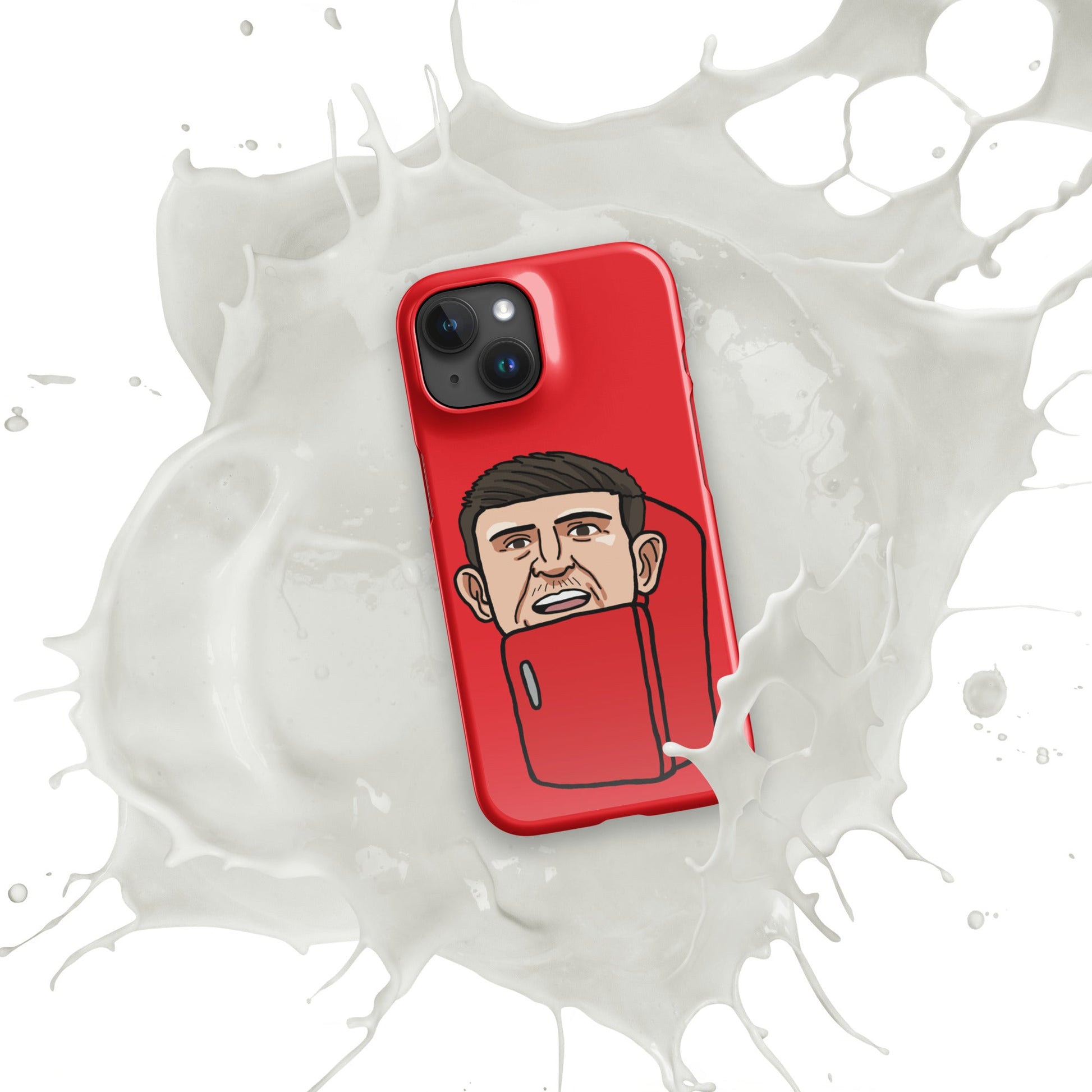 Harry ''The Fridge'' Maguire Snap Case for iPhone® Red Glossy iPhone 15 Mobile Phone Cases Football Harry Maguire Manchester United The Fridge Next Cult Brand